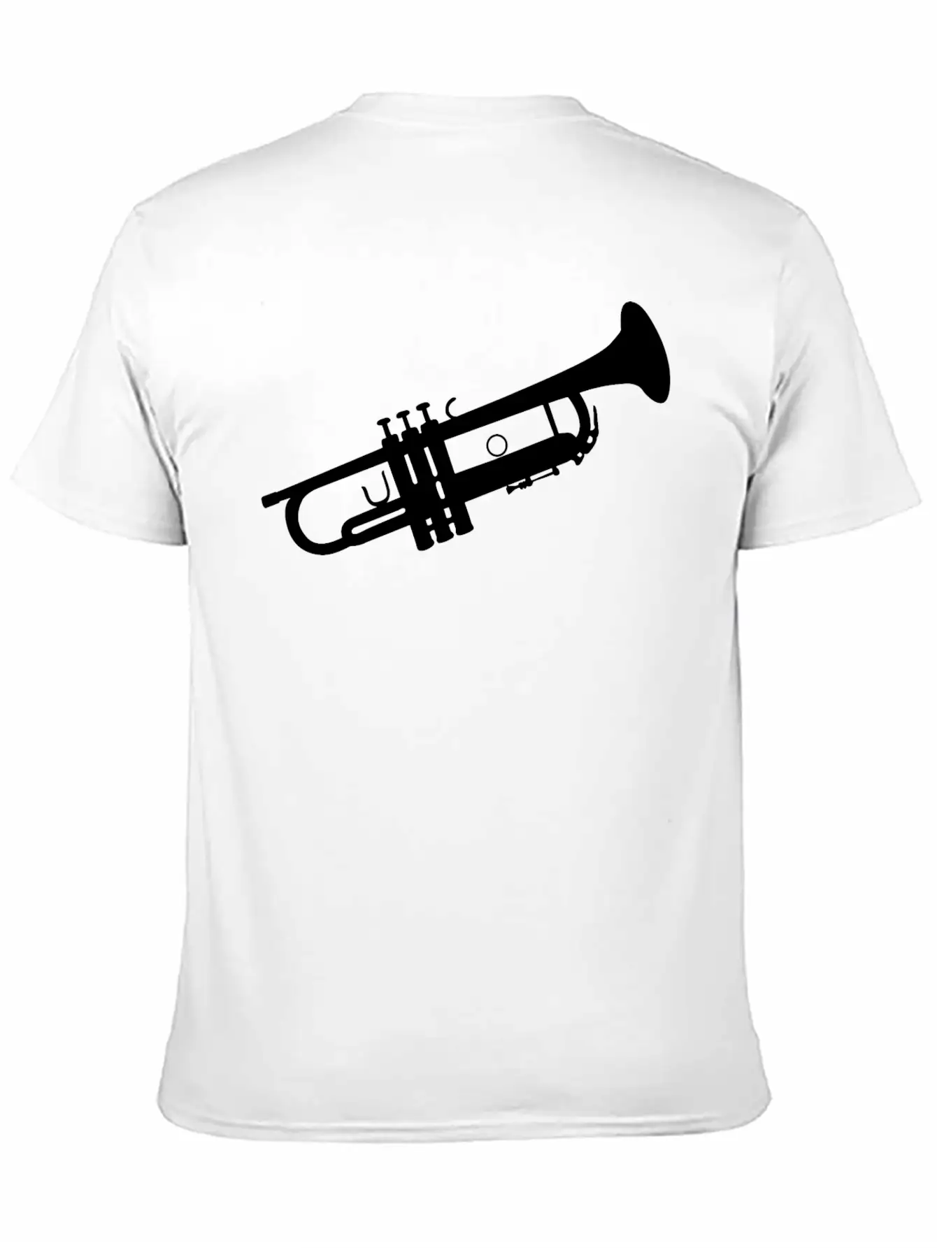 Trumpet Silhouette White Soft Cotton Short Sleeve Tee – Unisex Wardrobe Staple