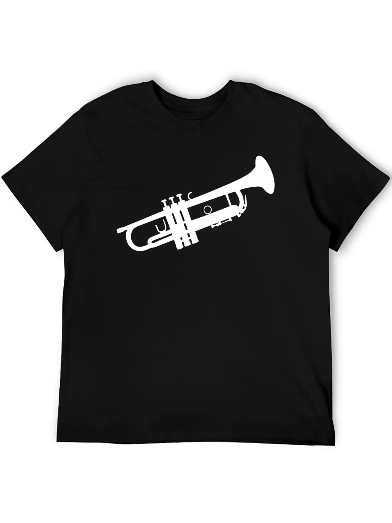 Trumpet Silhouette White Soft Cotton Short Sleeve Tee – Unisex Wardrobe Staple