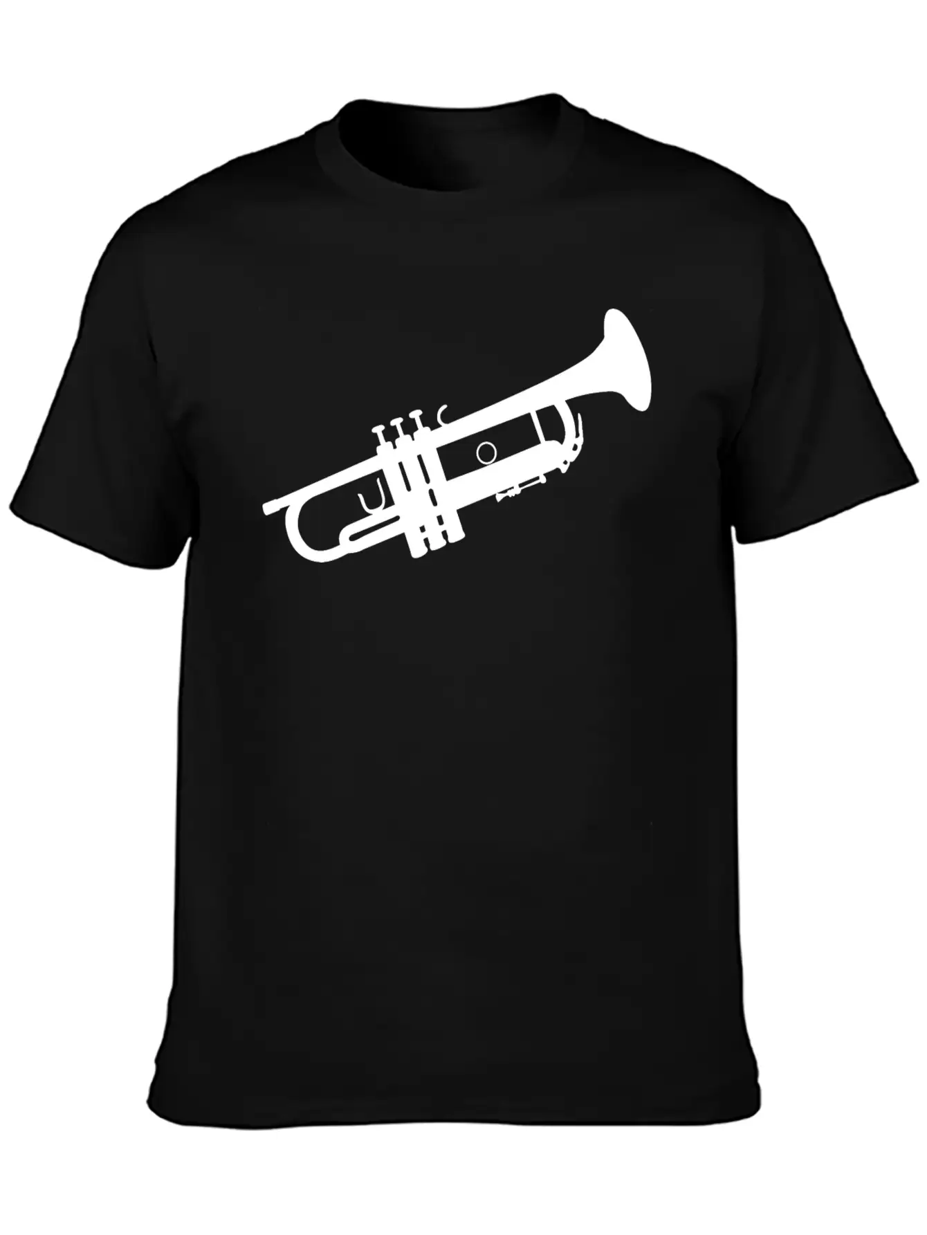 Trumpet Silhouette White Soft Cotton Short Sleeve Tee – Unisex Wardrobe Staple