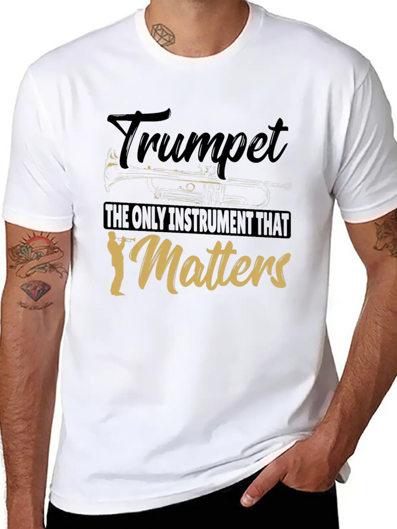Trumpet The Only Instrument That Matters Trumpet Lightweight Cotton T-Shirt – Daily Comfort Graphic Shirt