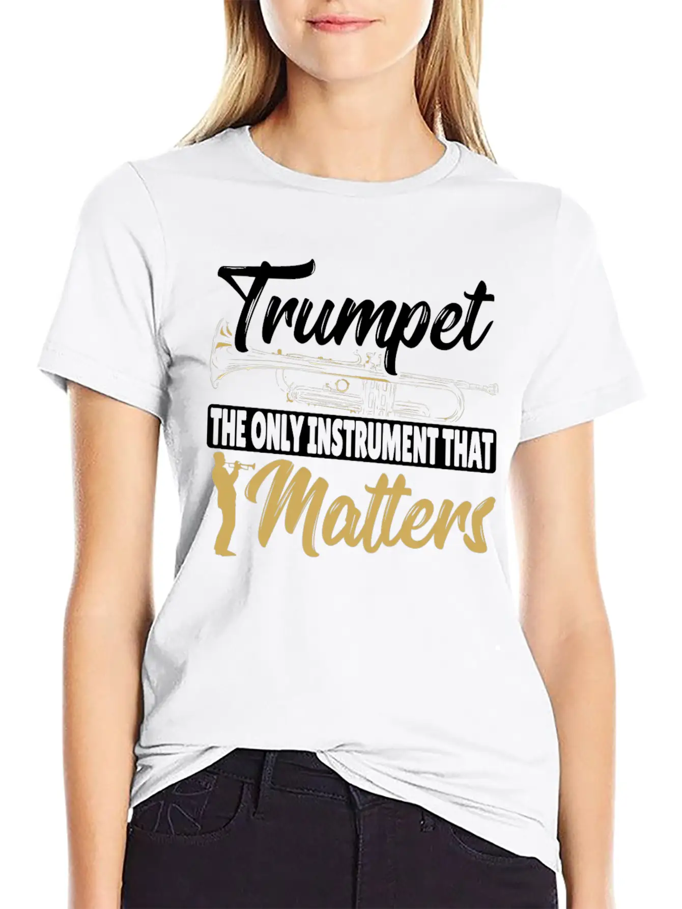 Trumpet The Only Instrument That Matters Trumpet Lightweight Cotton T-Shirt – Daily Comfort Graphic Shirt
