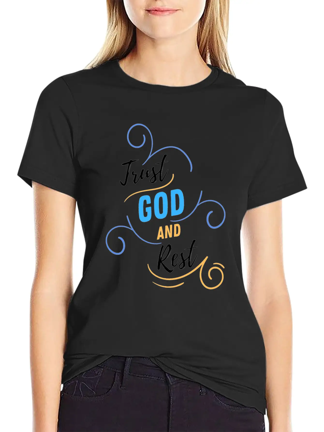 TRUST GOD AND REST Relaxed Everyday Tee – Lightweight And Durable Cotton