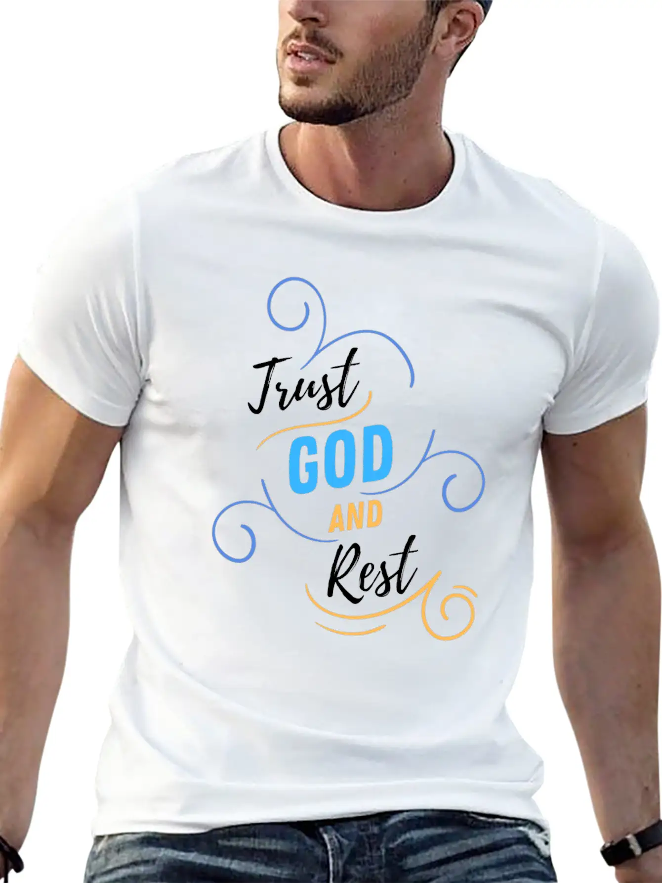 TRUST GOD AND REST Relaxed Everyday Tee – Lightweight And Durable Cotton