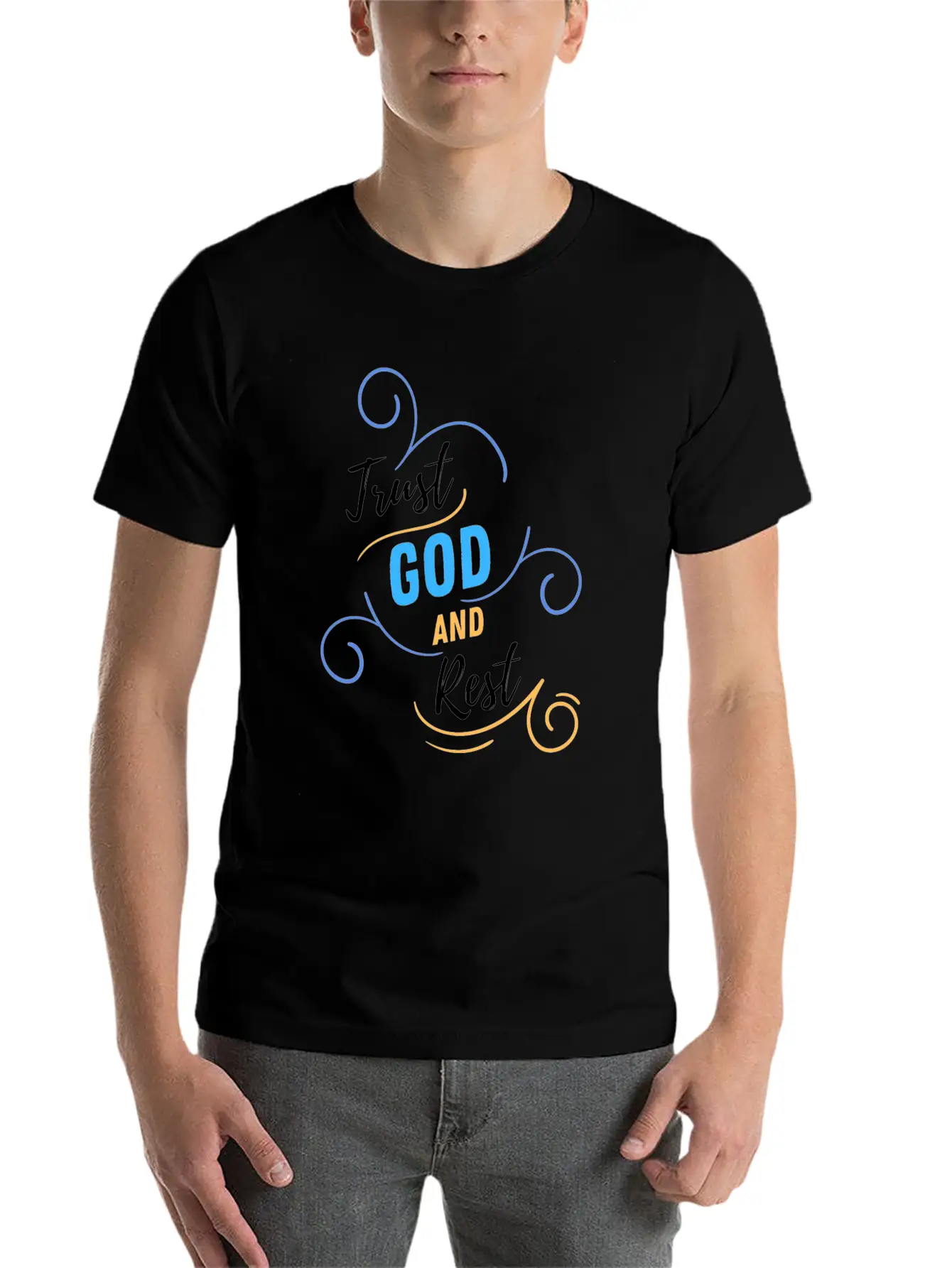 TRUST GOD AND REST Relaxed Everyday Tee – Lightweight And Durable Cotton