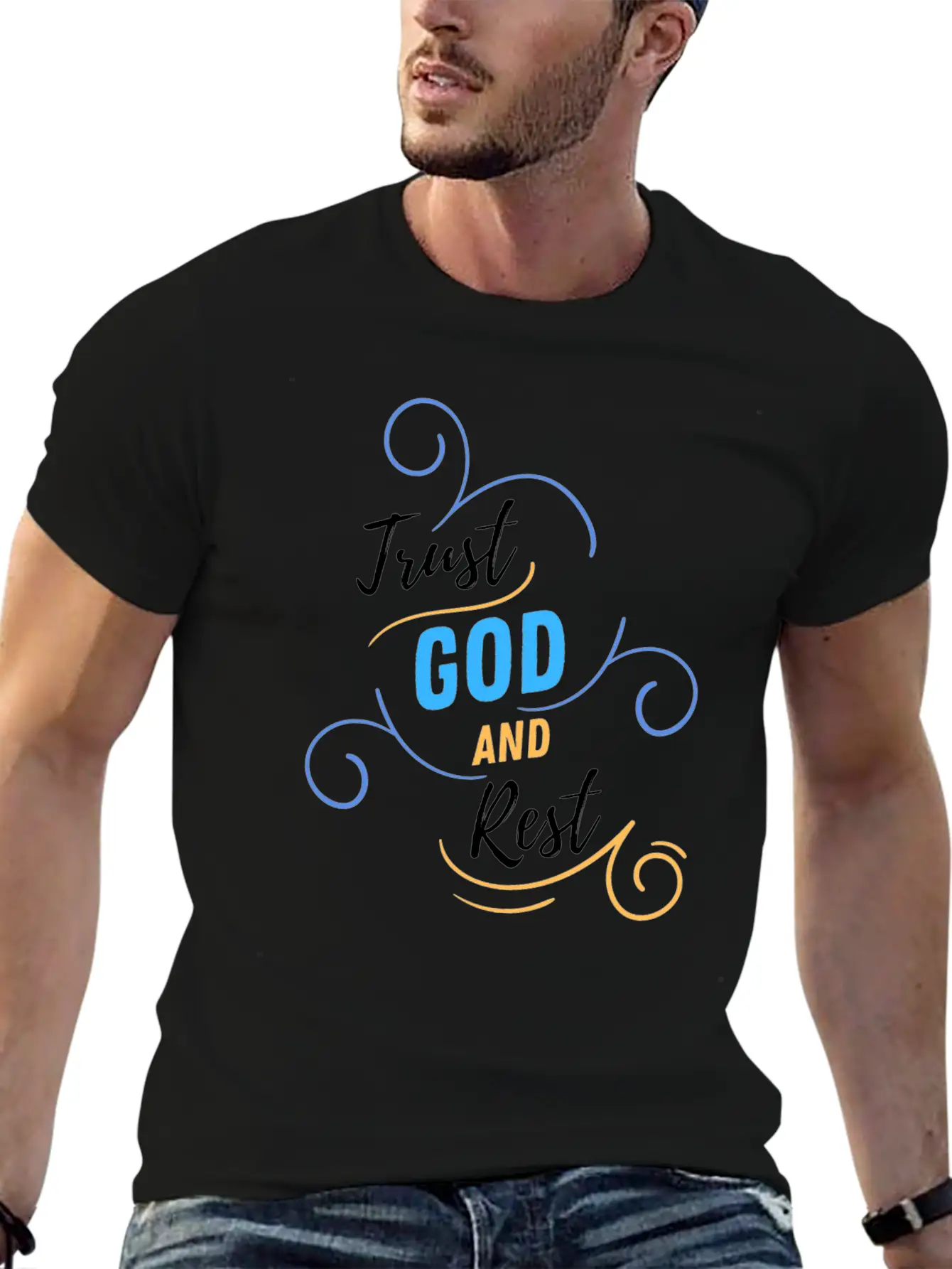 TRUST GOD AND REST Relaxed Everyday Tee – Lightweight And Durable Cotton