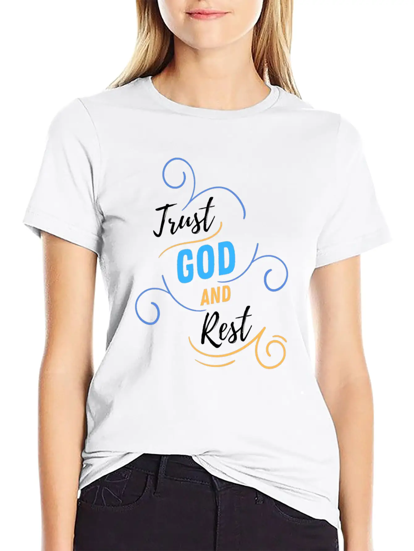 TRUST GOD AND REST Relaxed Everyday Tee – Lightweight And Durable Cotton
