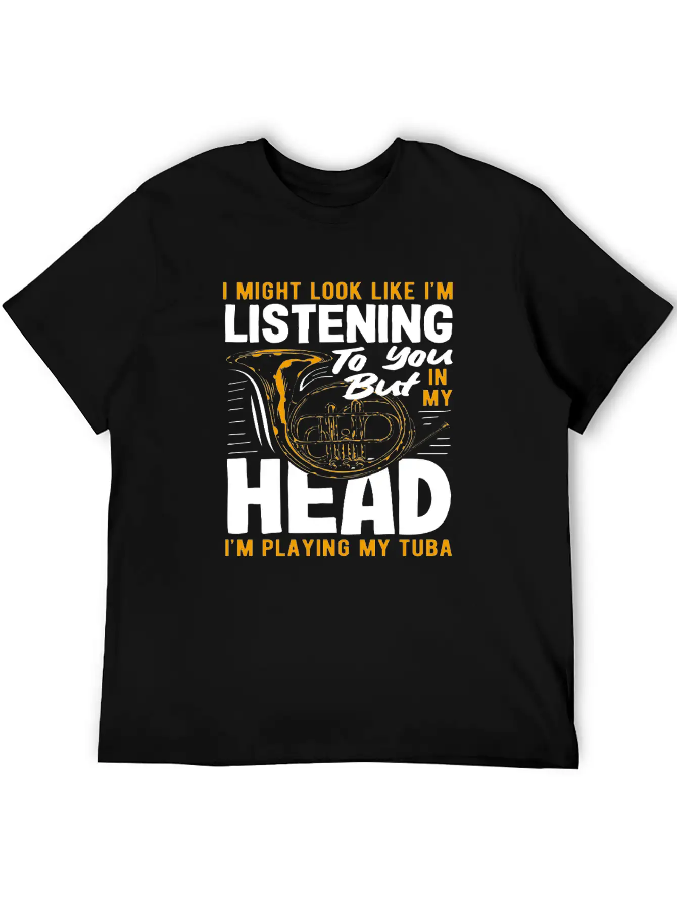 Tuba Player Listening In My Head Playing Tuba Lightweight Cotton T-Shirt – Daily Comfort Graphic Shirt