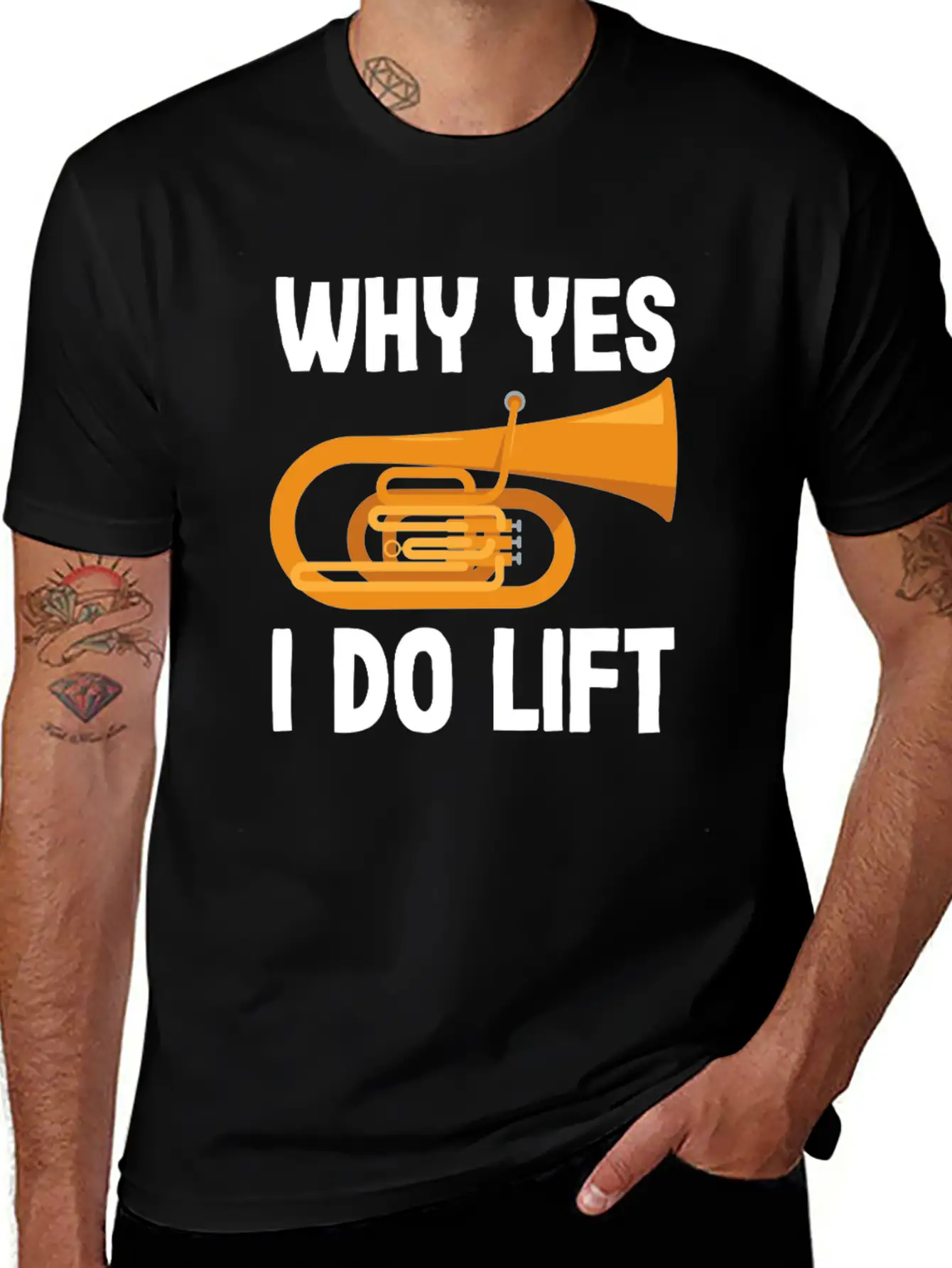 Tuba Player Why Yes I Do Lift Fun Design Unisex Casual T-Shirt – Clean Design For Daily Comfort