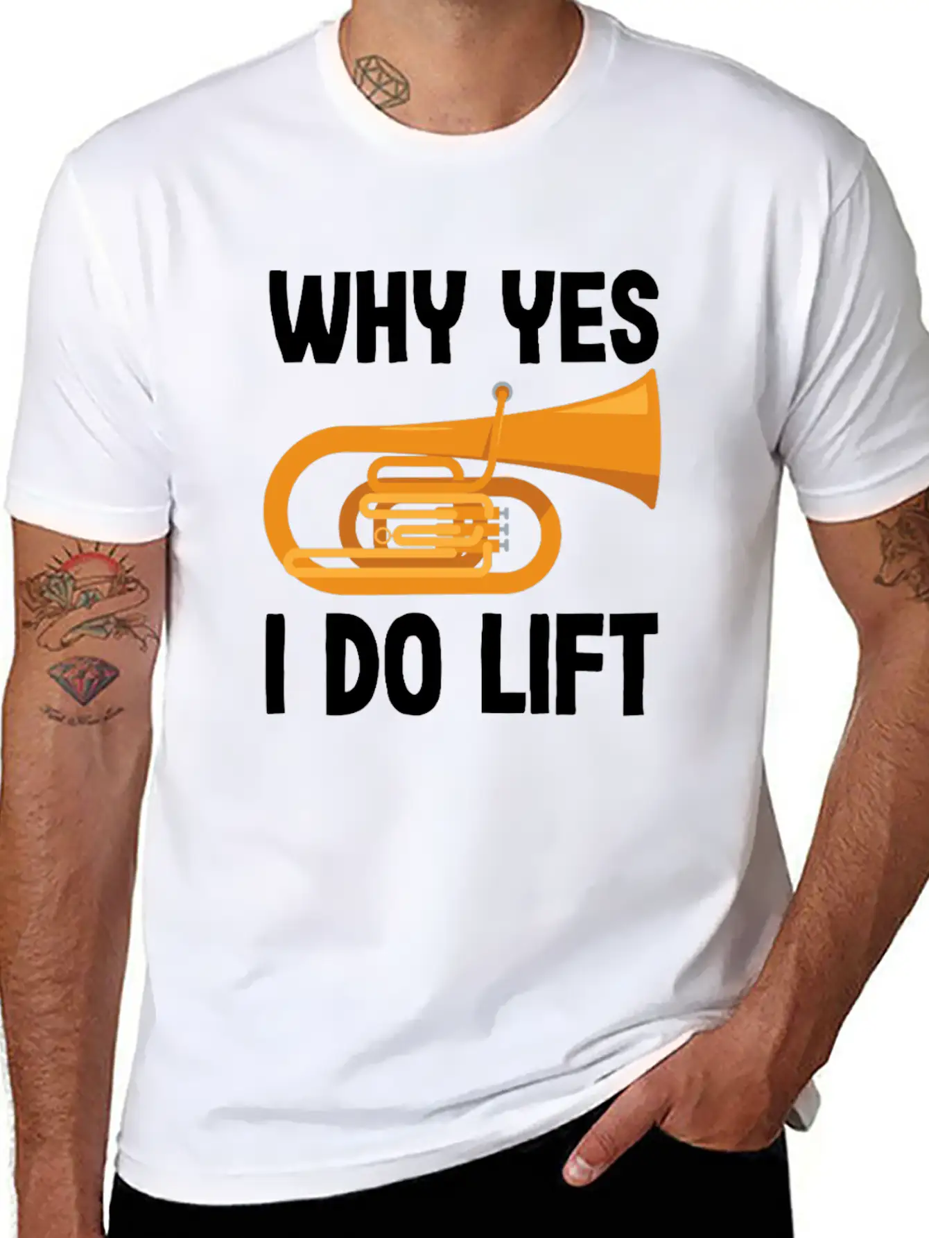 Tuba Player Why Yes I Do Lift Fun Design Unisex Casual T-Shirt – Clean Design For Daily Comfort