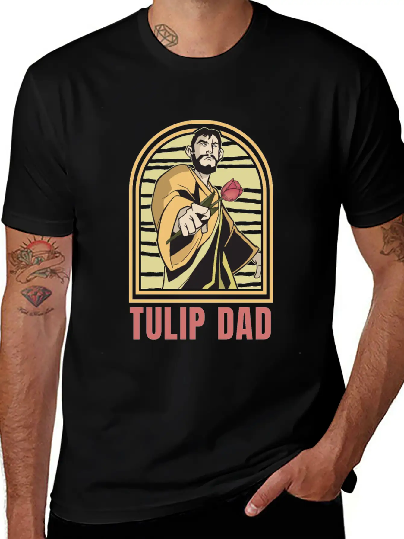 Tulip Gardening Dad Unisex Casual T-Shirt – Clean Design For Daily Comfort