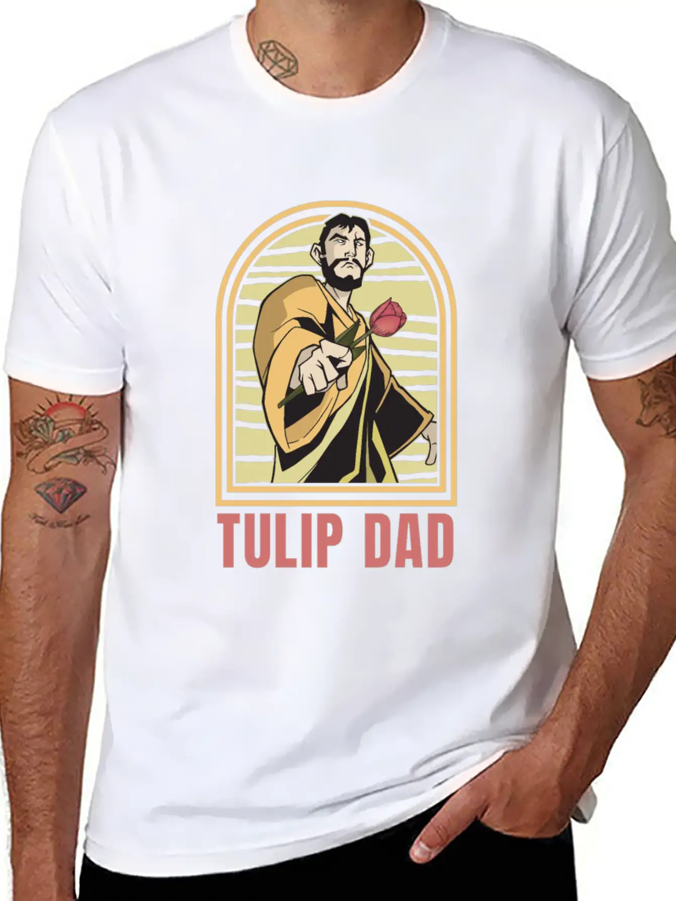 Tulip Gardening Dad Unisex Casual T-Shirt – Clean Design For Daily Comfort