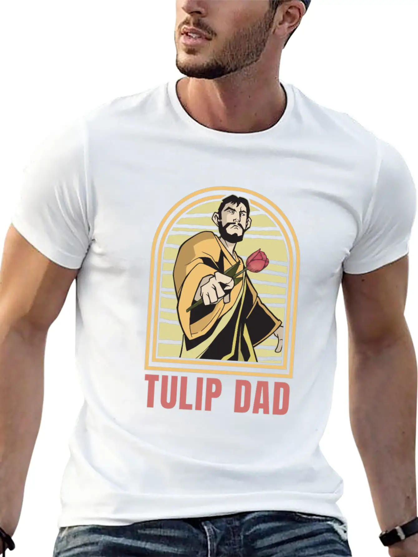 Tulip Gardening Dad Unisex Casual T-Shirt – Clean Design For Daily Comfort