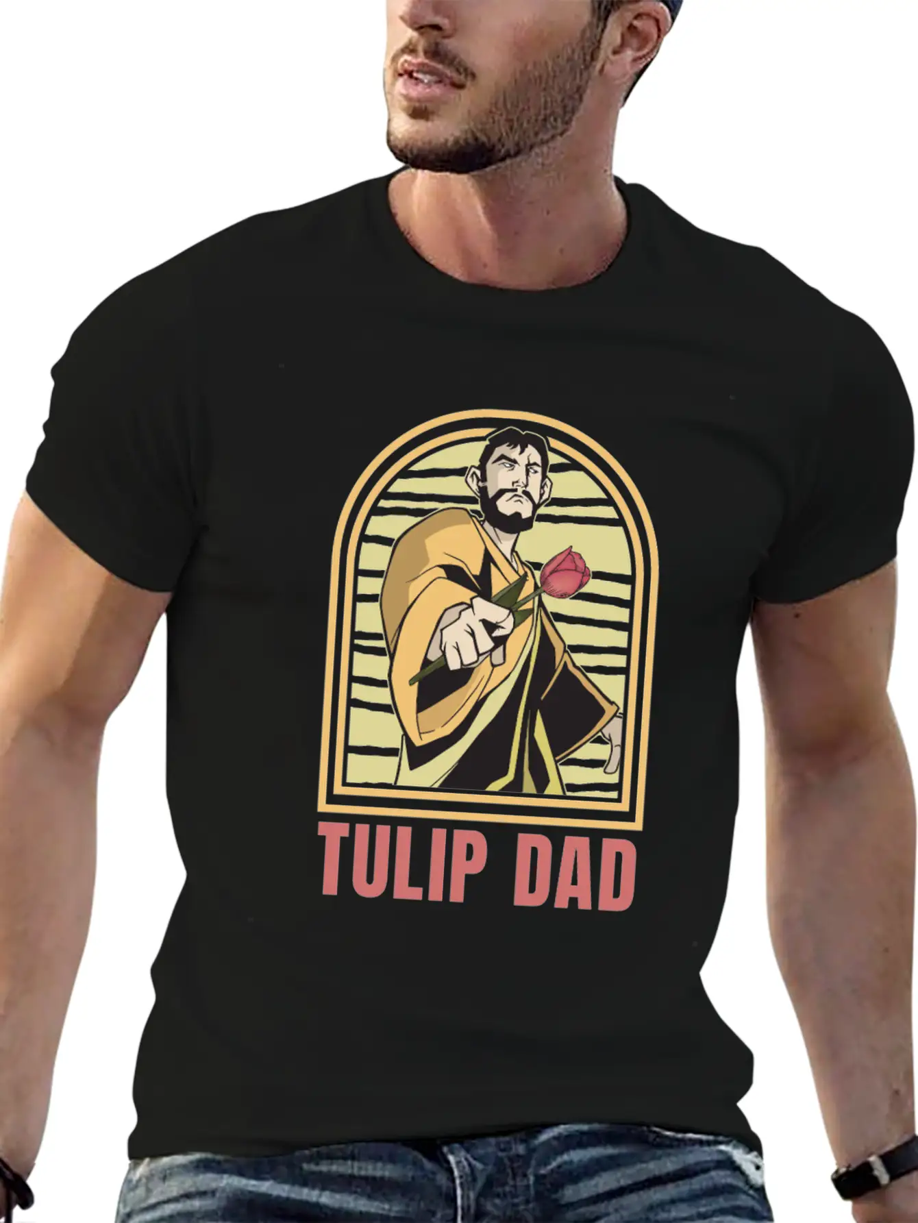 Tulip Gardening Dad Unisex Casual T-Shirt – Clean Design For Daily Comfort