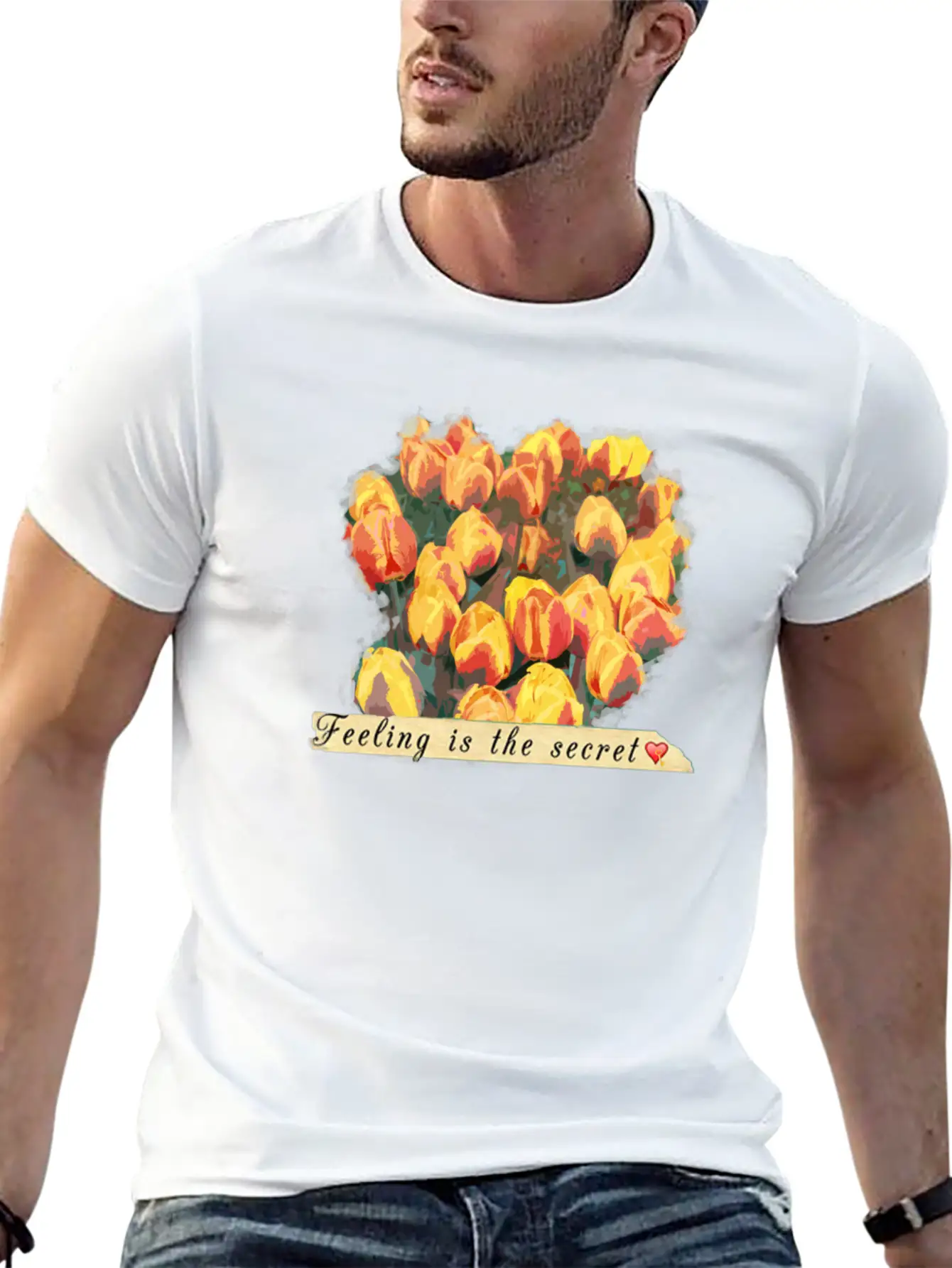 Tulips Comfortable Minimalist Graphic Tee – Summer Style Essential