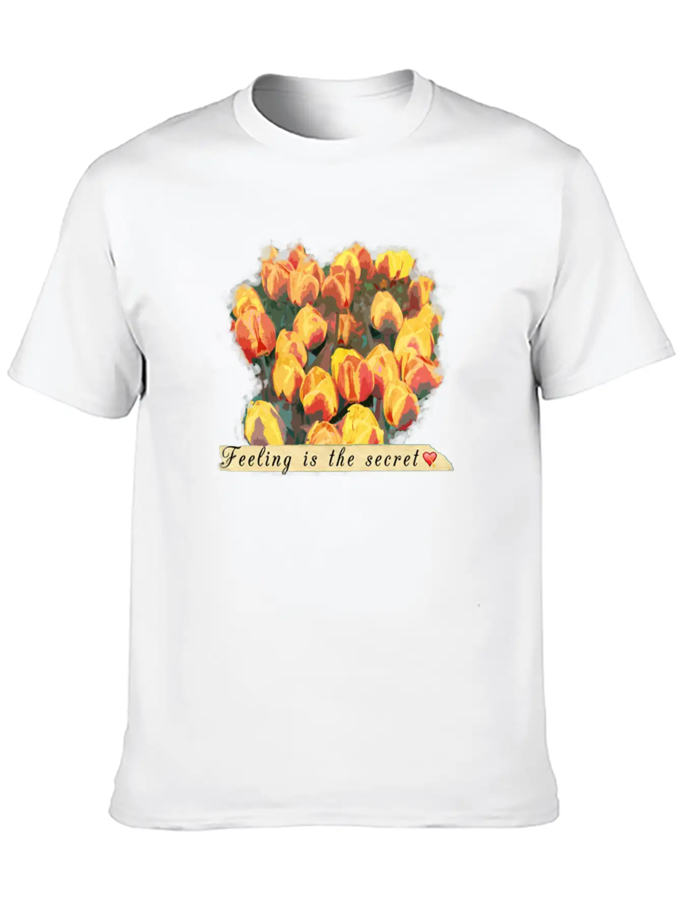 Tulips Comfortable Minimalist Graphic Tee – Summer Style Essential