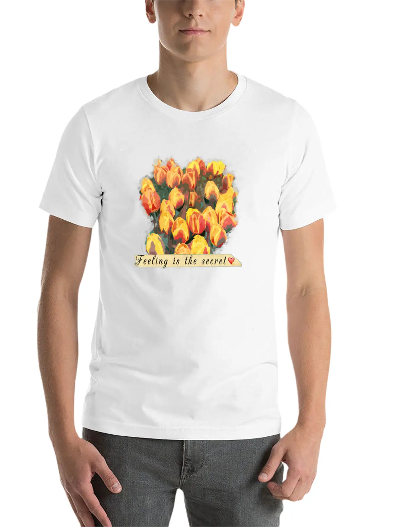 Tulips Comfortable Minimalist Graphic Tee – Summer Style Essential