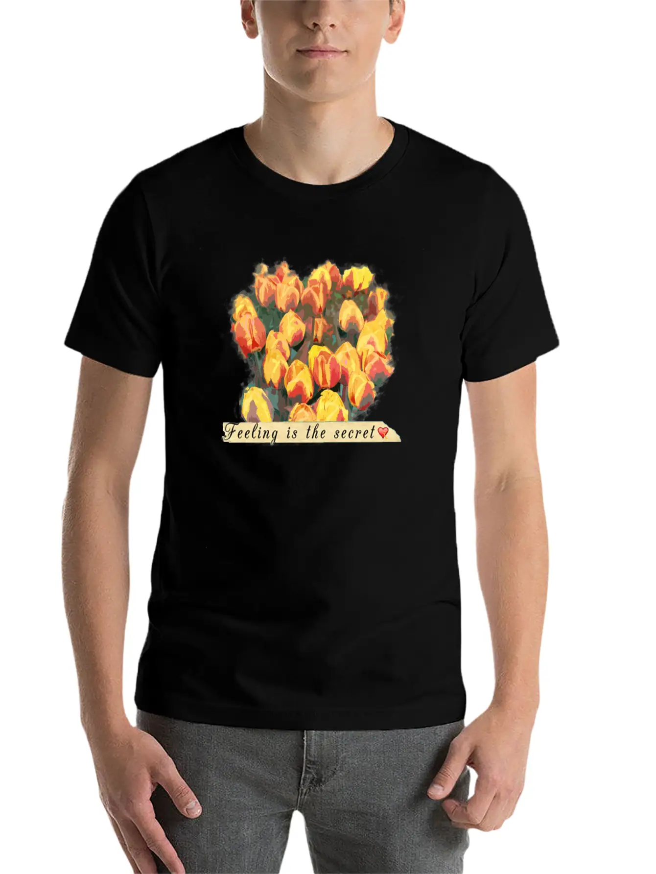 Tulips Comfortable Minimalist Graphic Tee – Summer Style Essential