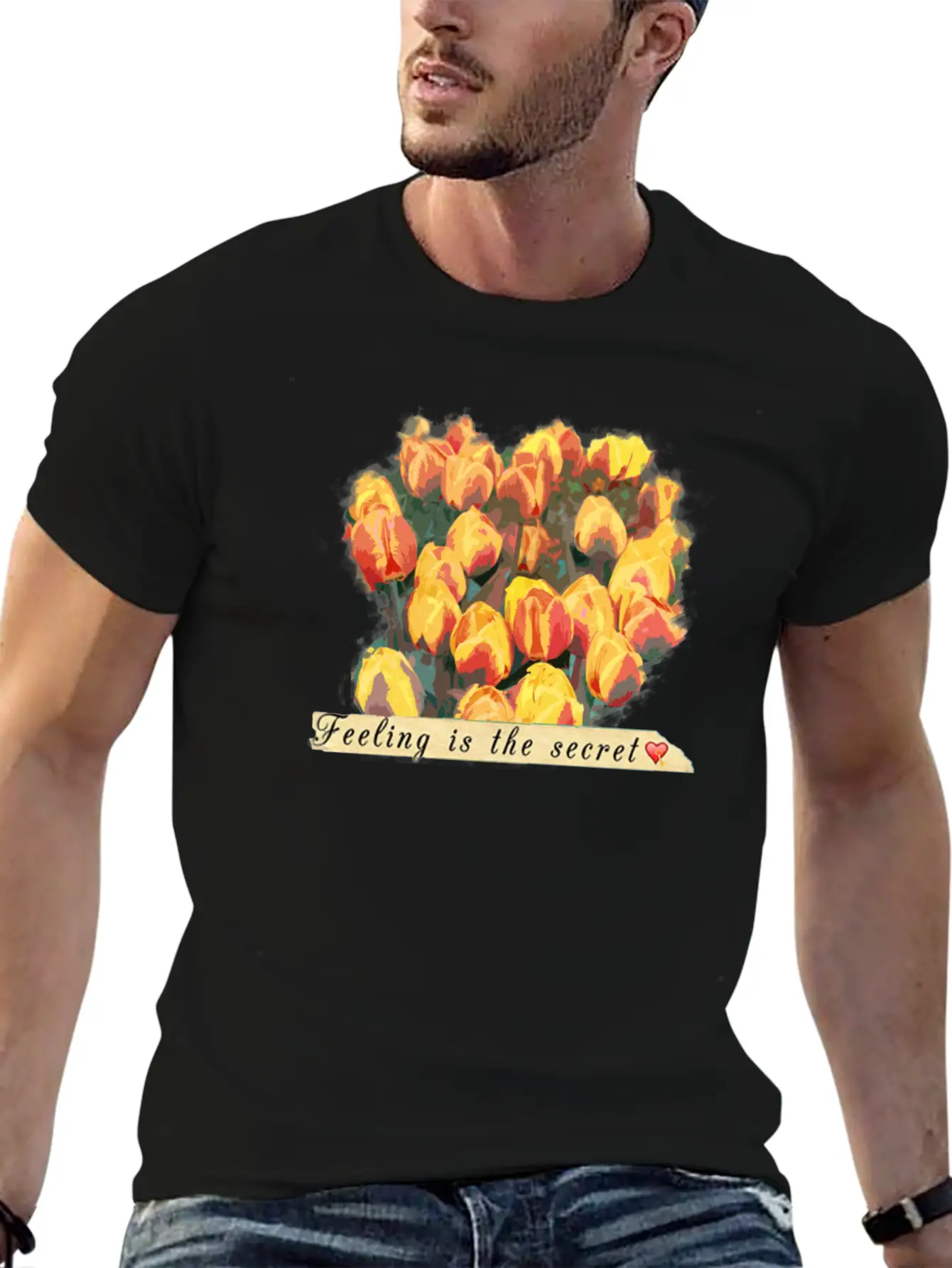 Tulips Comfortable Minimalist Graphic Tee – Summer Style Essential