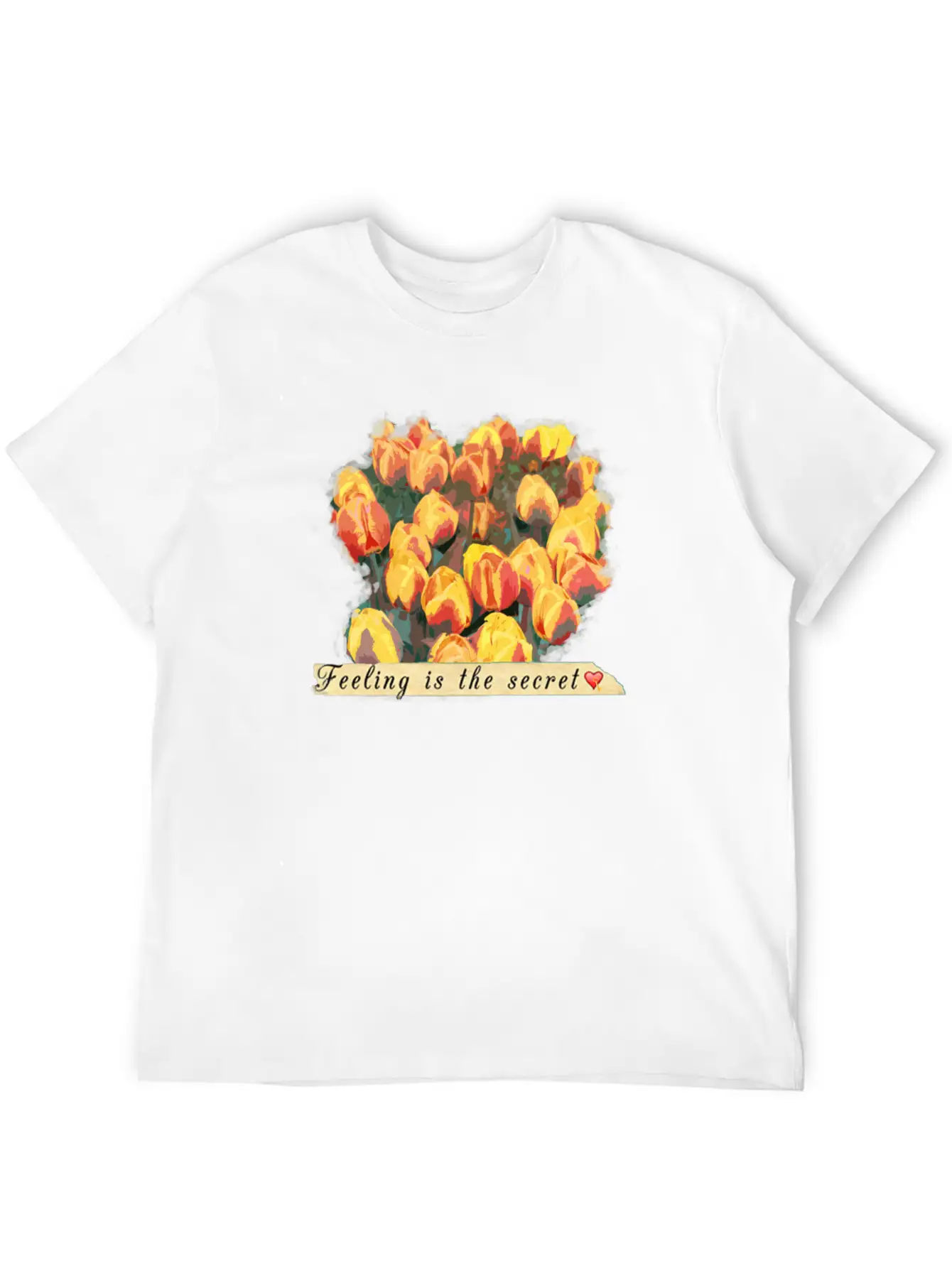 Tulips Comfortable Minimalist Graphic Tee – Summer Style Essential
