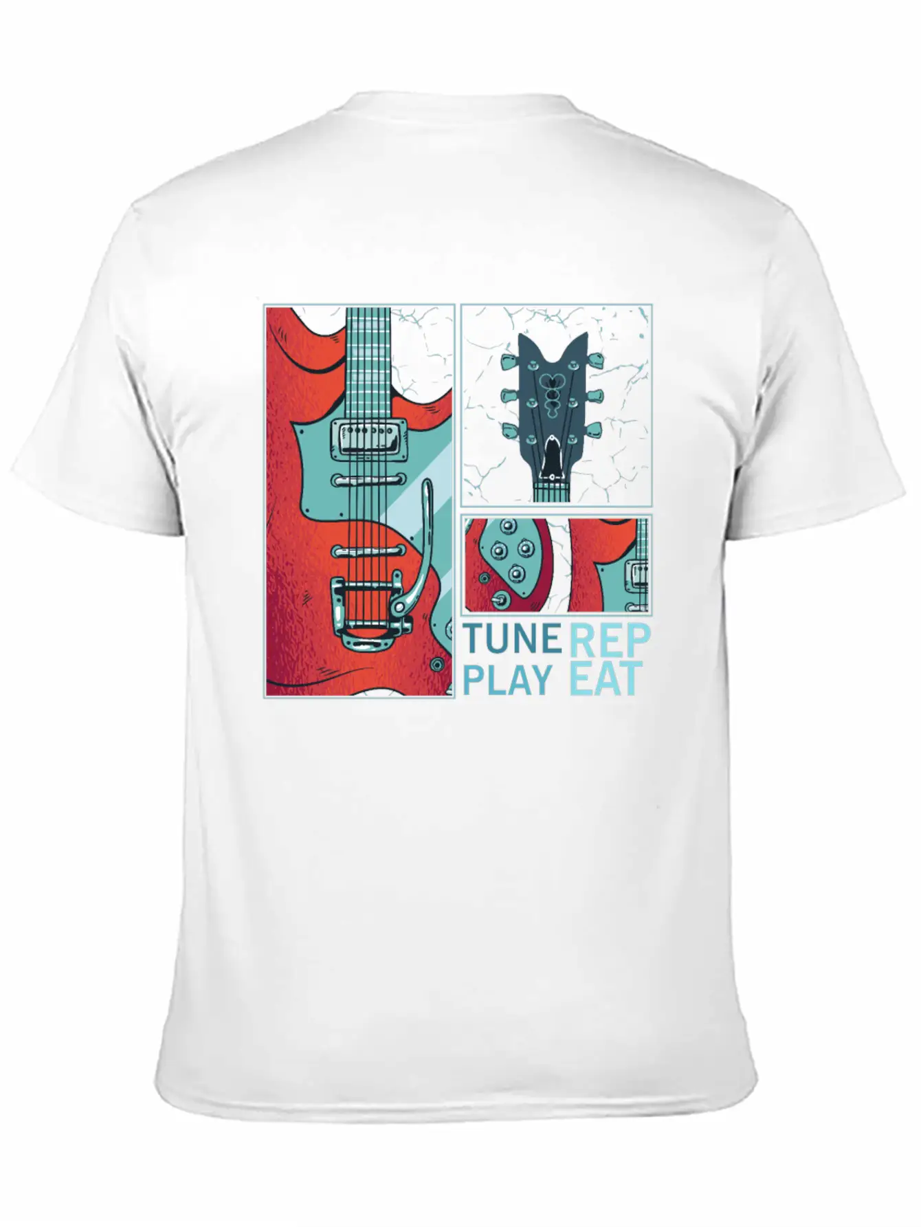 Tune Play Repeat Electric Guitarist Music Unisex Casual T-Shirt – Clean Design For Daily Comfort
