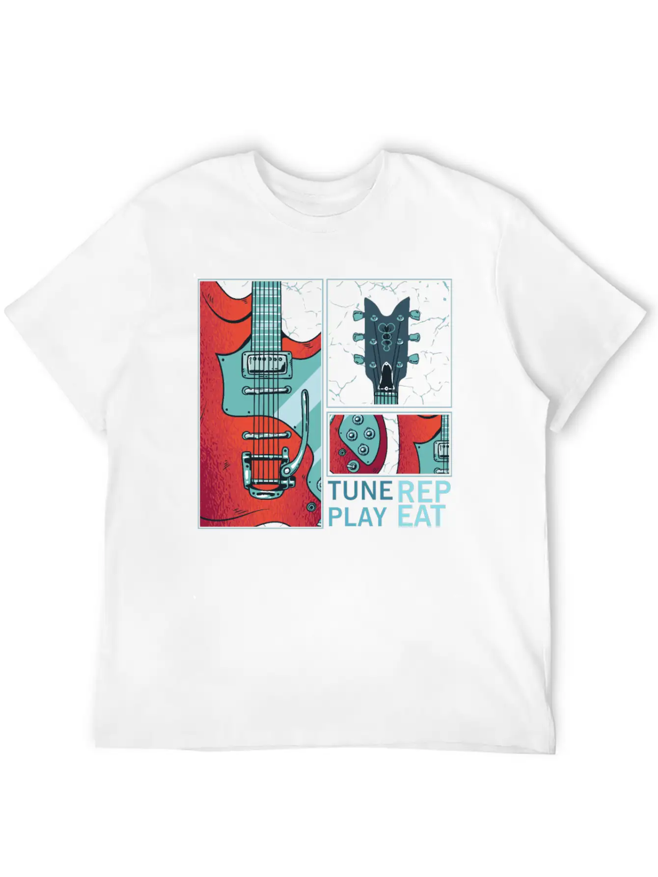 Tune Play Repeat Electric Guitarist Music Unisex Casual T-Shirt – Clean Design For Daily Comfort