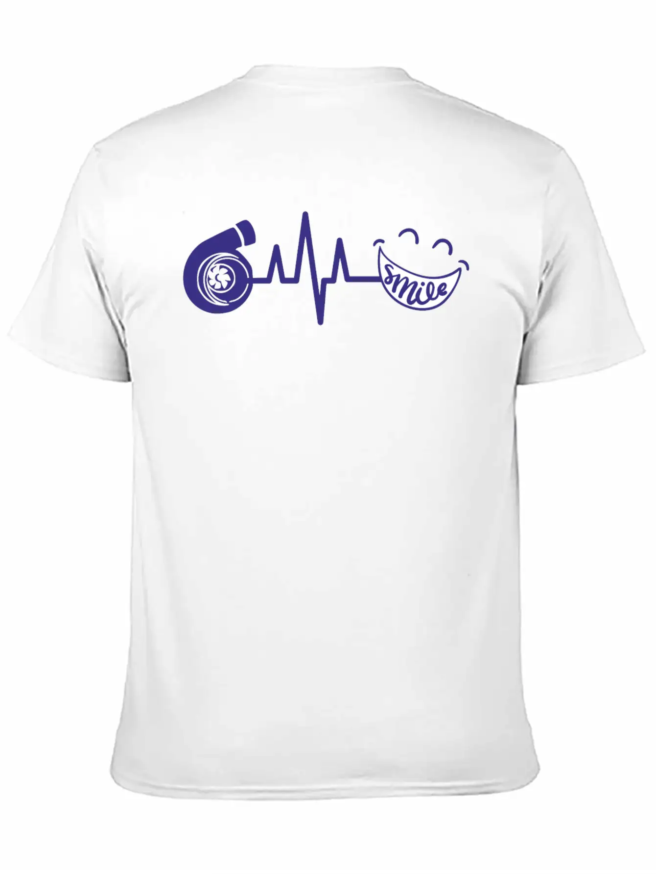 Turbo ECG SMILE Blau Soft Cotton Short Sleeve Tee – Unisex Wardrobe Staple