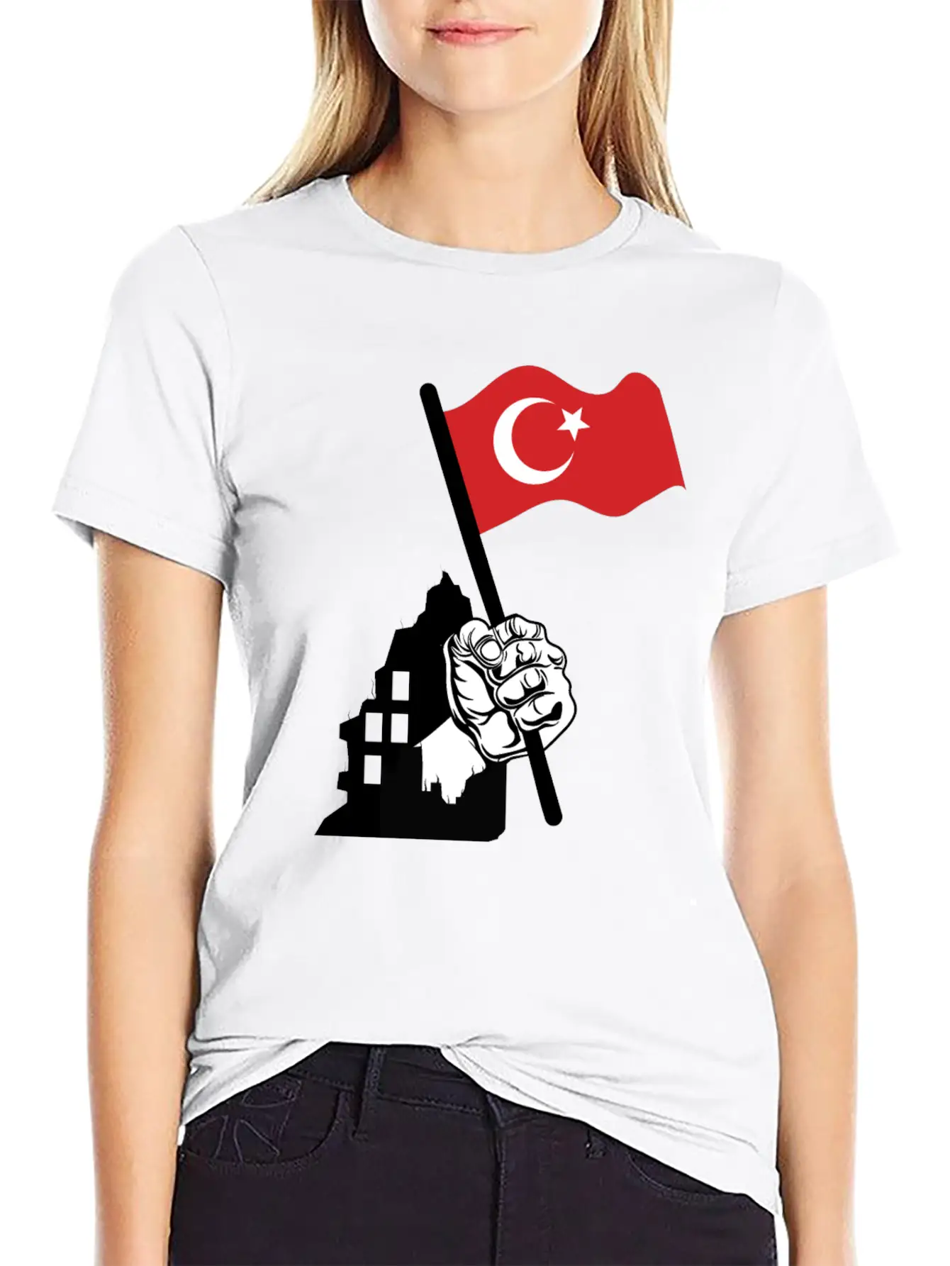 Turkey Flag Hand Classic Fit Graphic Tee For Daily Comfort – Unisex Cotton Shirt