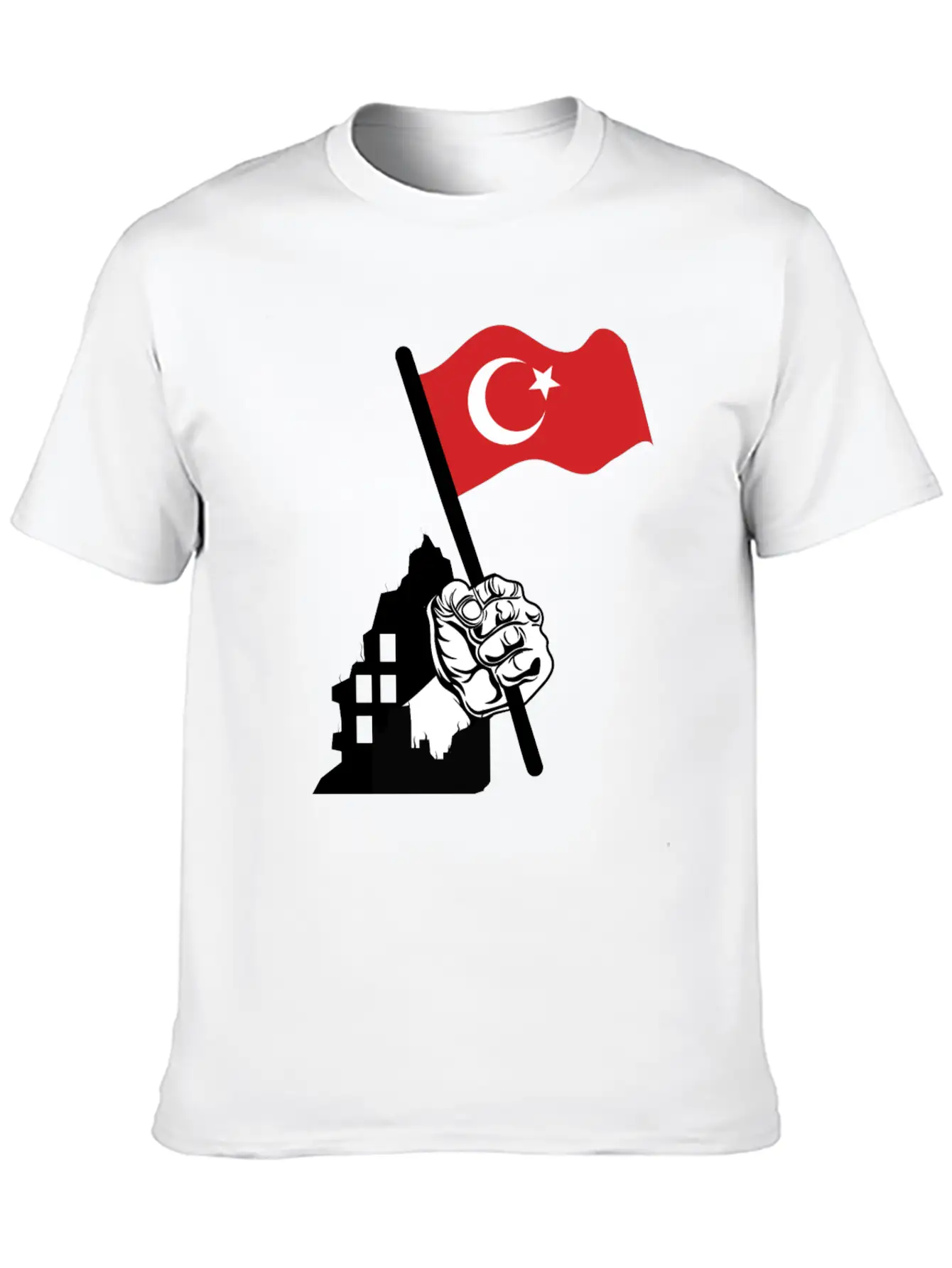 Turkey Flag Hand Classic Fit Graphic Tee For Daily Comfort – Unisex Cotton Shirt