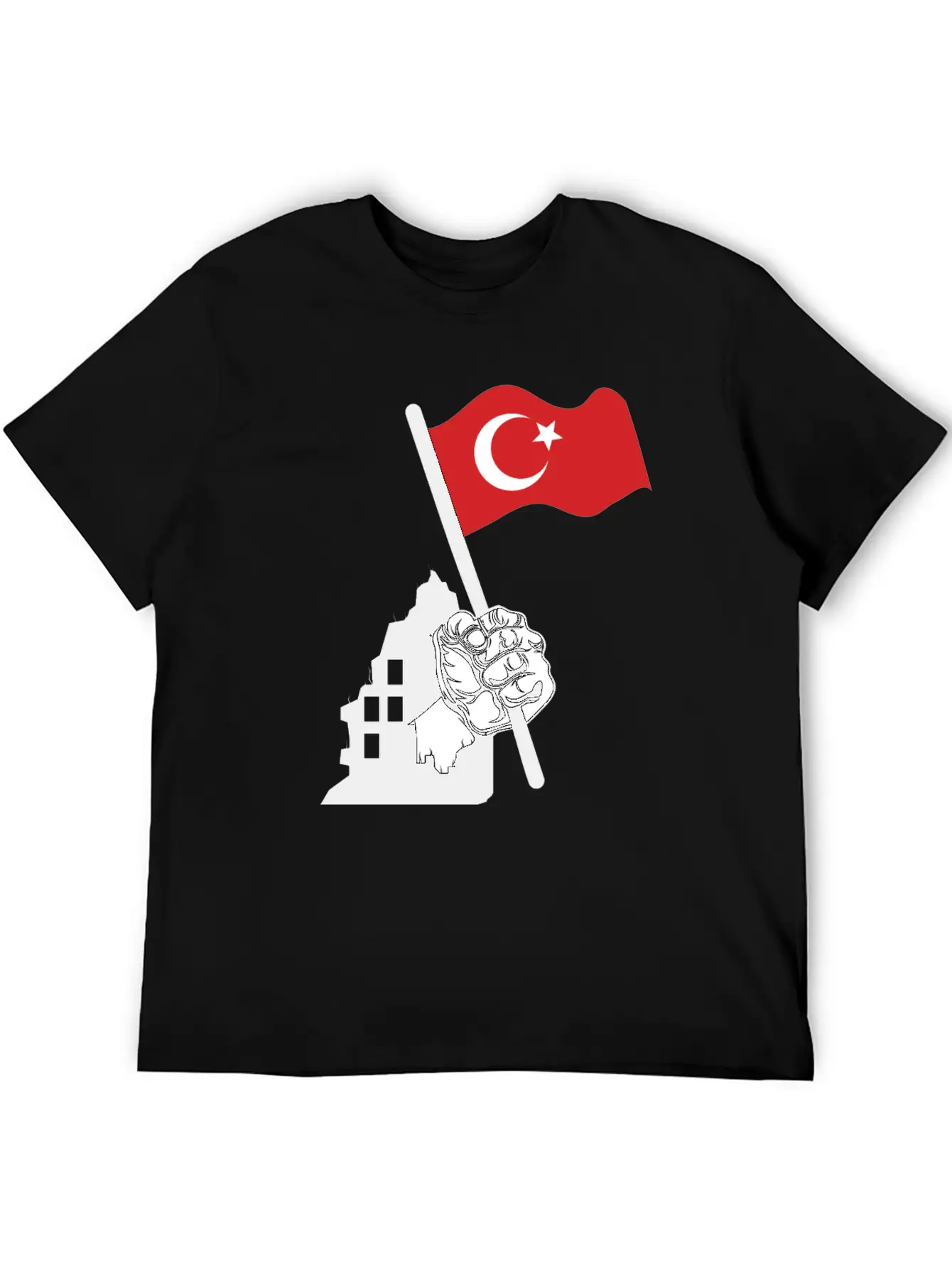 Turkey Flag Hand Classic Fit Graphic Tee For Daily Comfort – Unisex Cotton Shirt