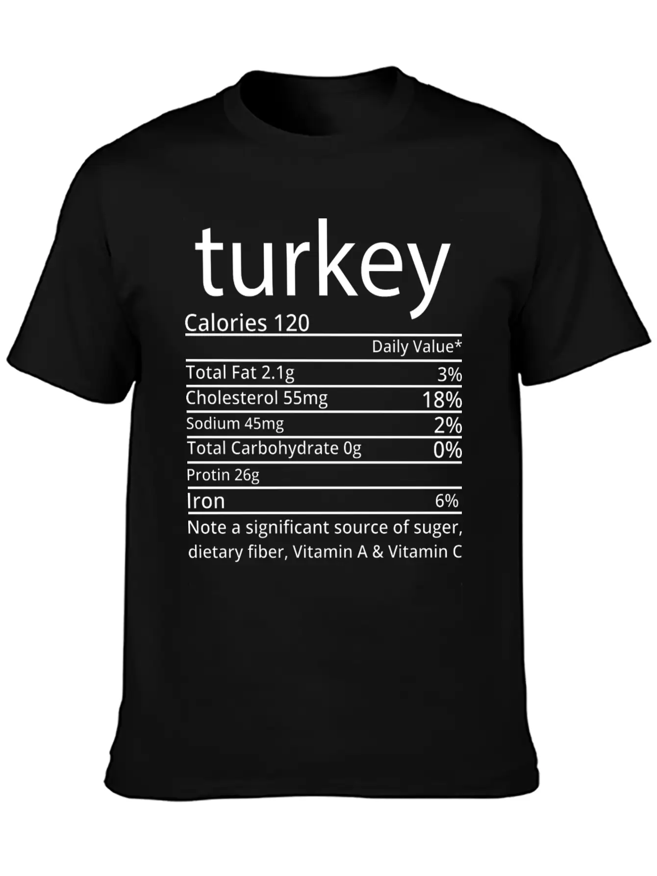 Turkey Nutrition Facts Thanksgiving T Shirt Basic Graphic T-Shirt – Daily Comfort In Soft Cotton