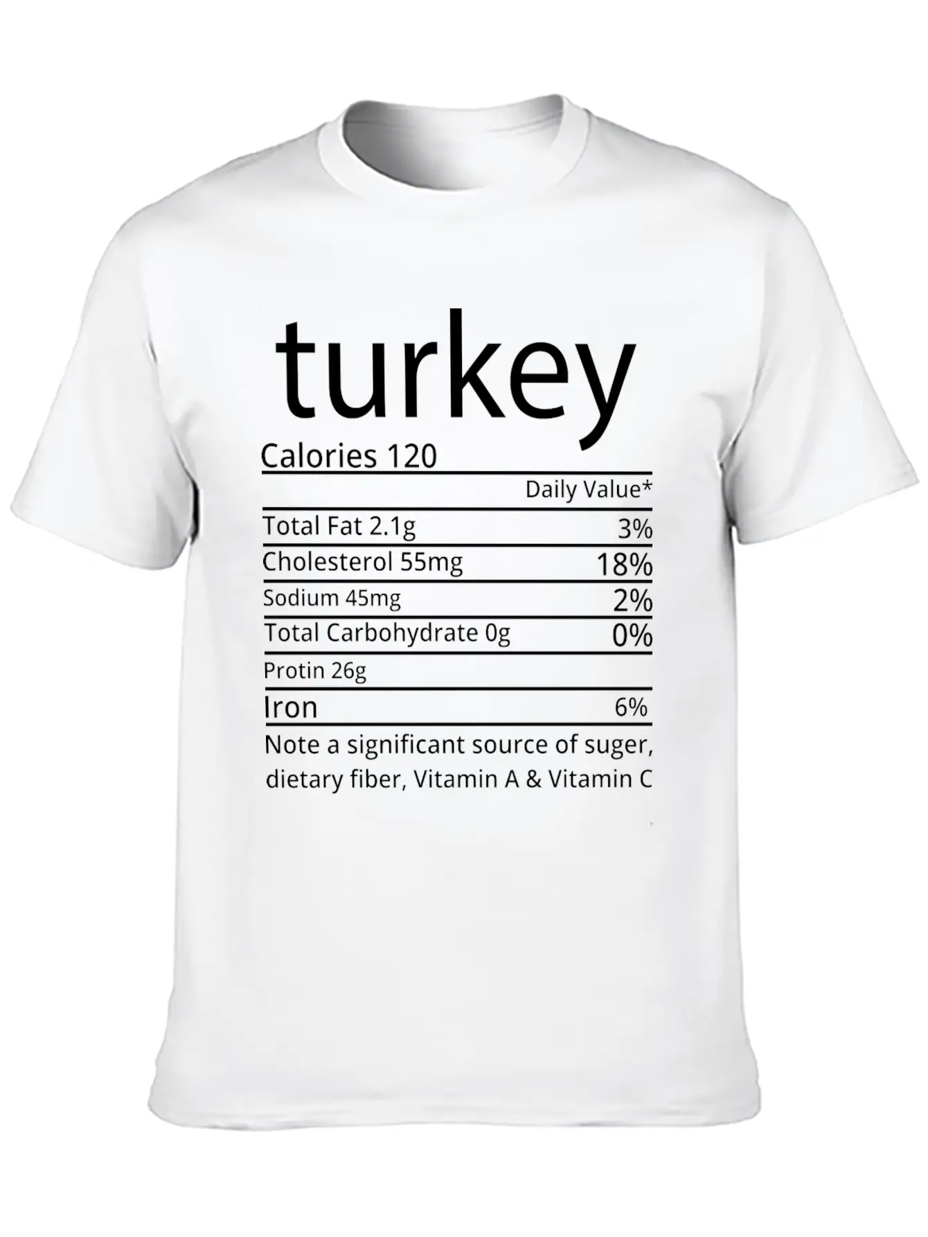 Turkey Nutrition Facts Thanksgiving T Shirt Basic Graphic T-Shirt – Daily Comfort In Soft Cotton
