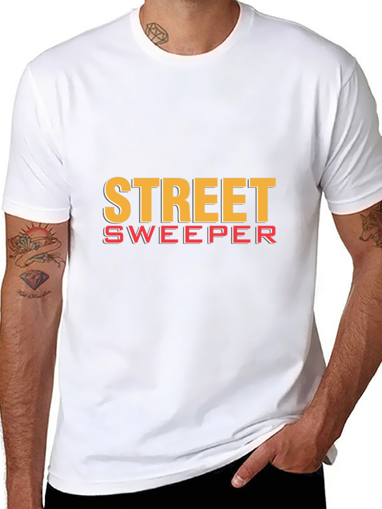 Street Sweeper Graphic Tee - Black Cotton T-Shirt