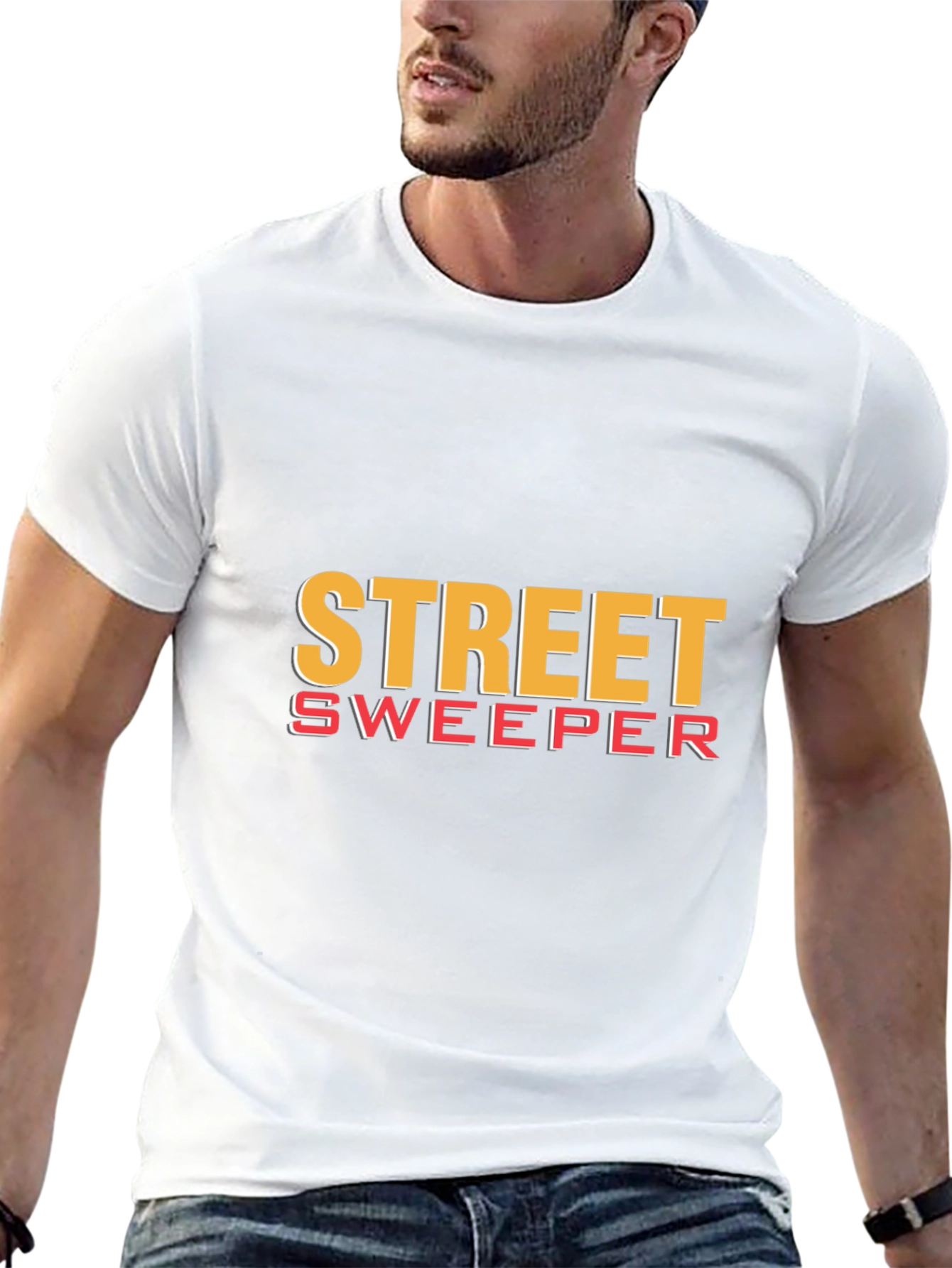 Street Sweeper Graphic Tee - Black Cotton T-Shirt