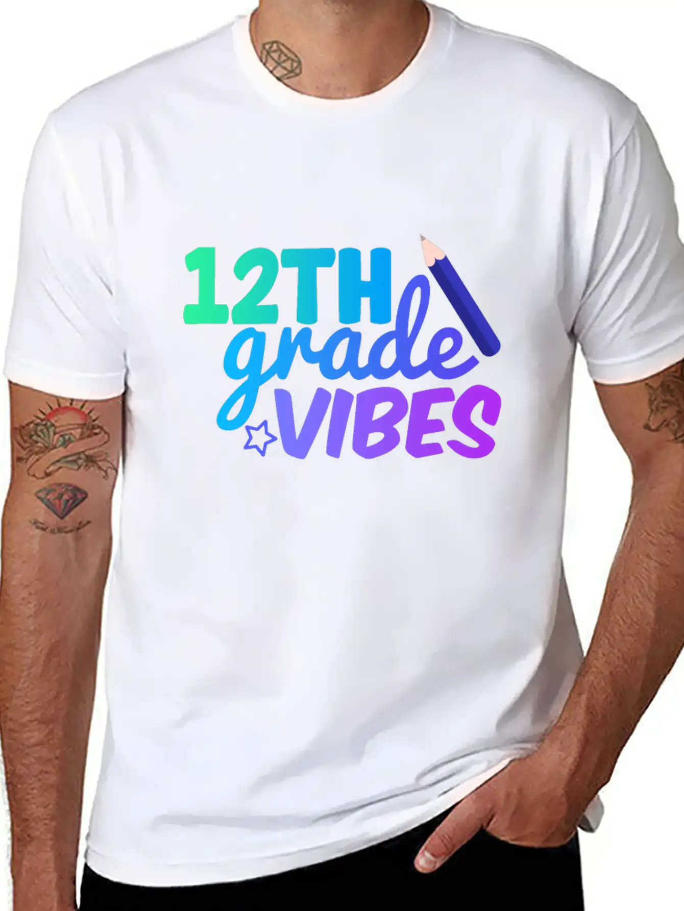 Twelve Grade Vibes | Back To School Classic Fit Graphic Tee For Daily Comfort – Unisex Cotton Shirt
