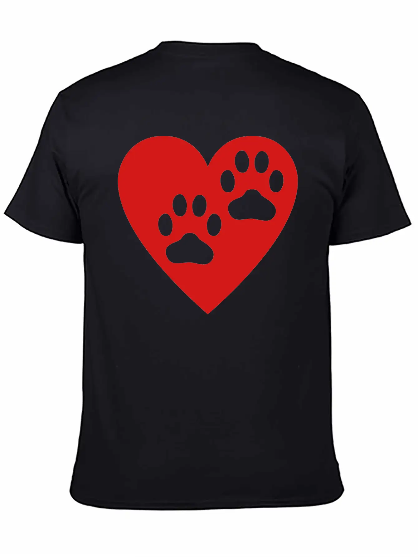 Two Paw Print In Heart Essential Cotton Tee For Daily Outfits – Unisex Style