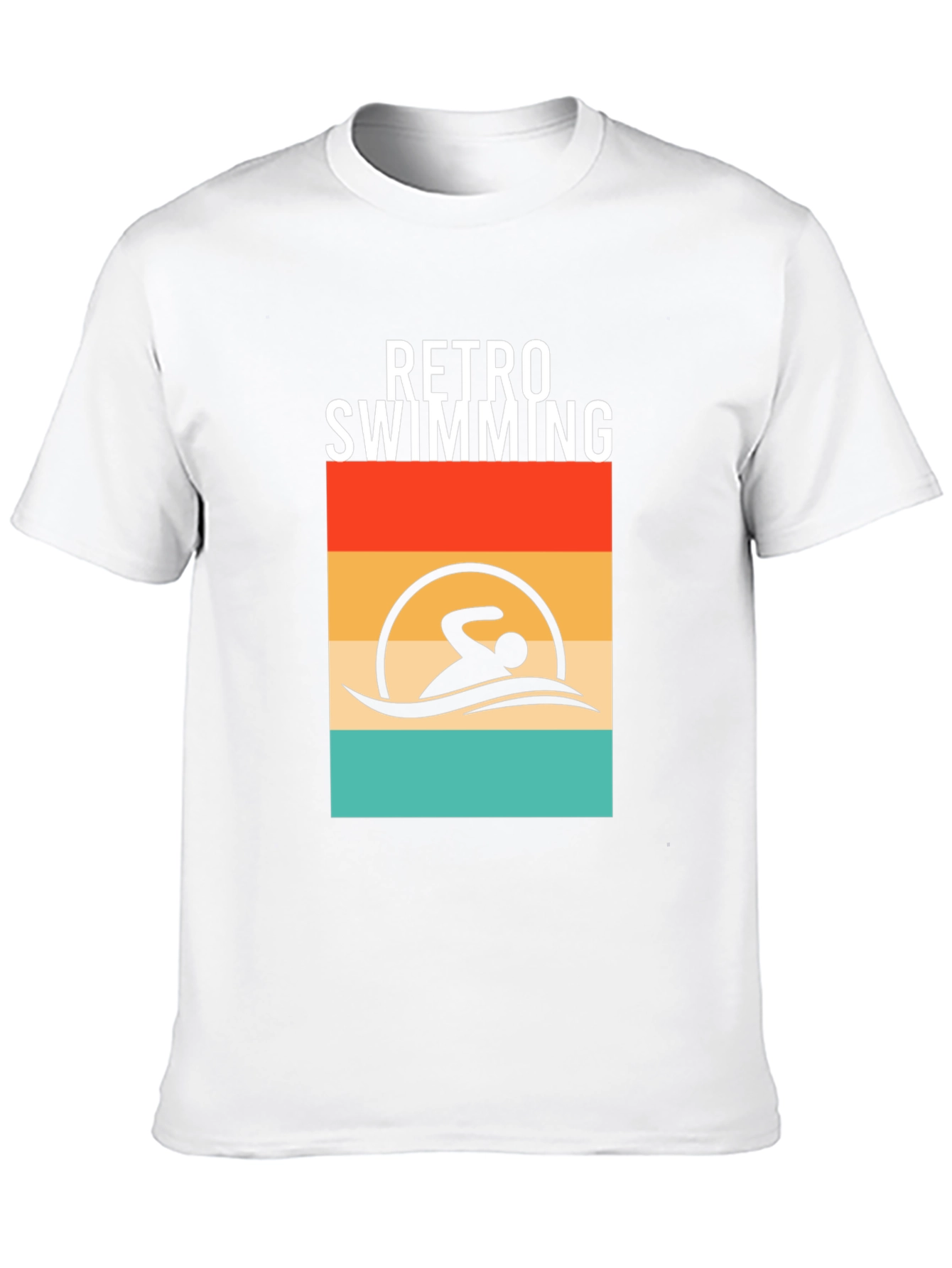 Retro Swimming T-Shirt - Black Cotton Tee