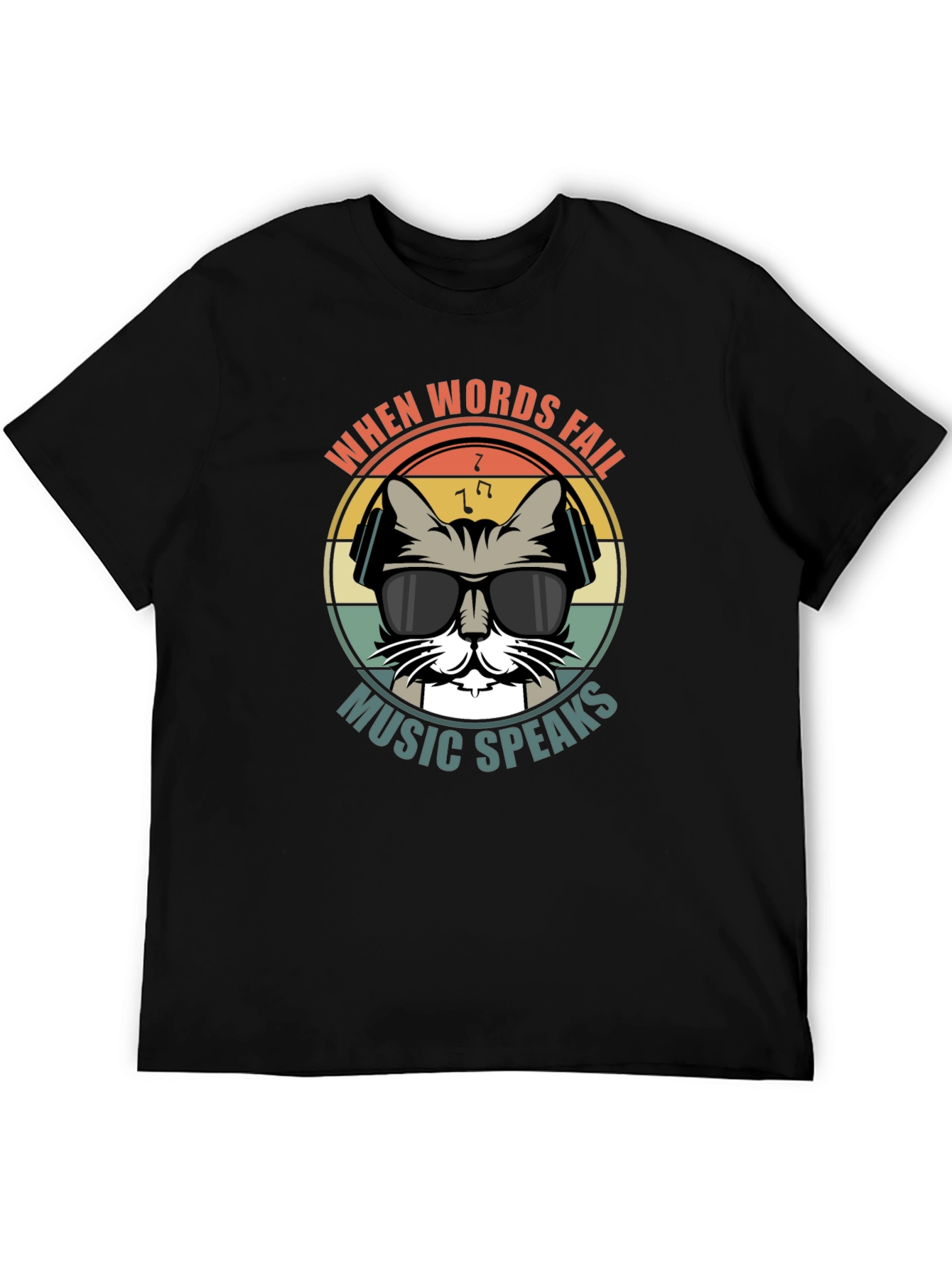When Words Fail Music Speaks Cat T-Shirt