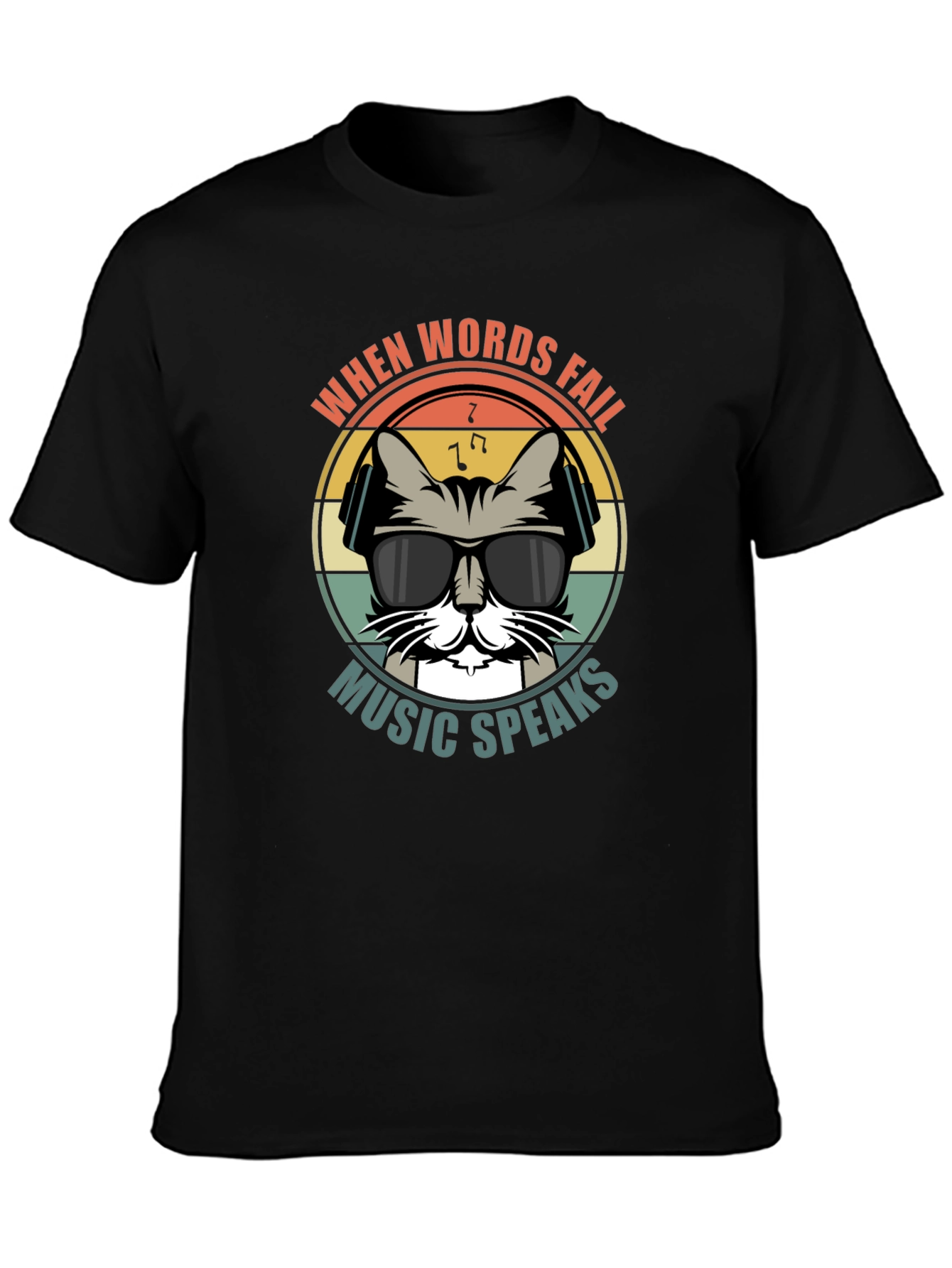 When Words Fail Music Speaks Cat T-Shirt