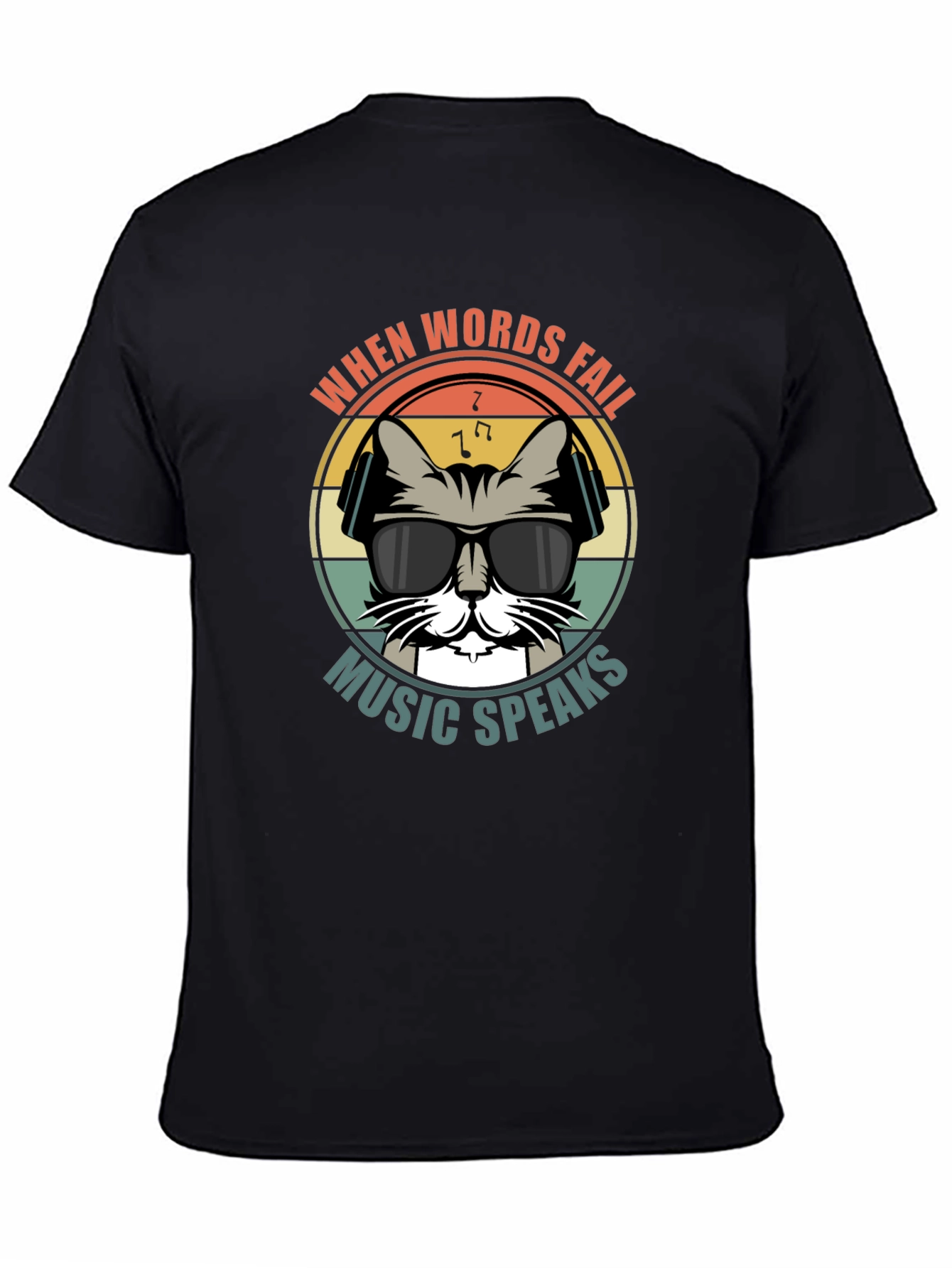 When Words Fail Music Speaks Cat T-Shirt