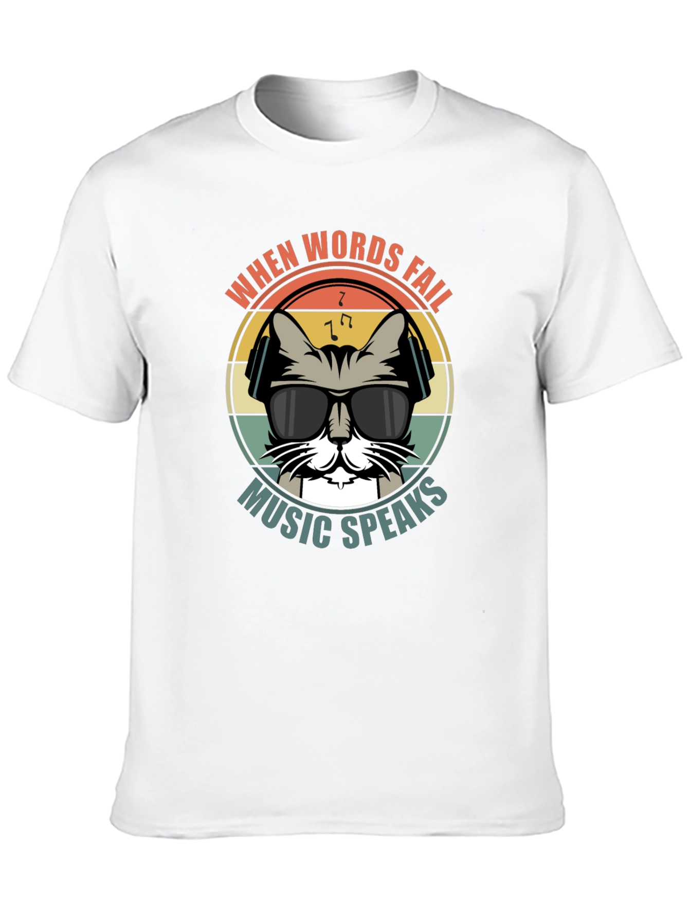 When Words Fail Music Speaks Cat T-Shirt