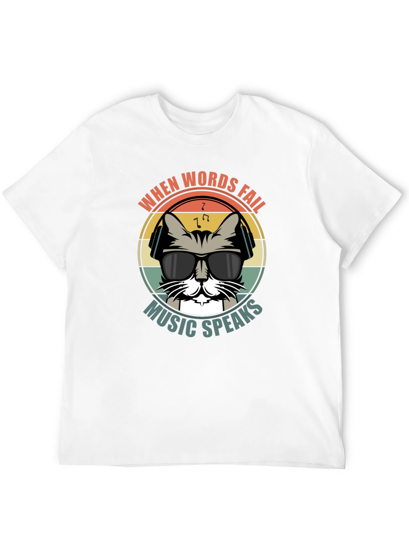 When Words Fail Music Speaks Cat T-Shirt