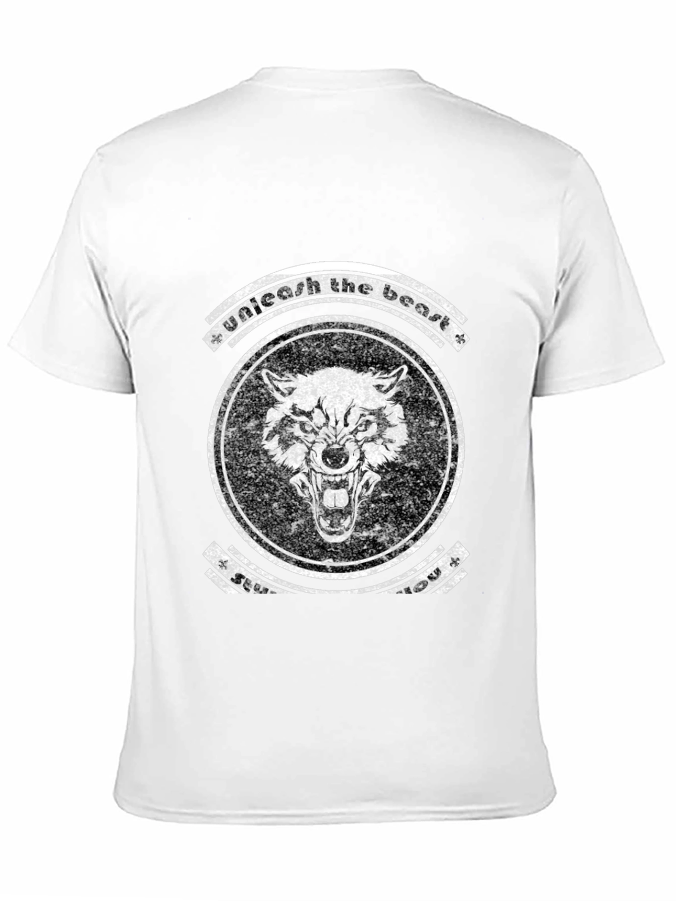 Unleash the Beast Graphic Tee - Black Wolf Design