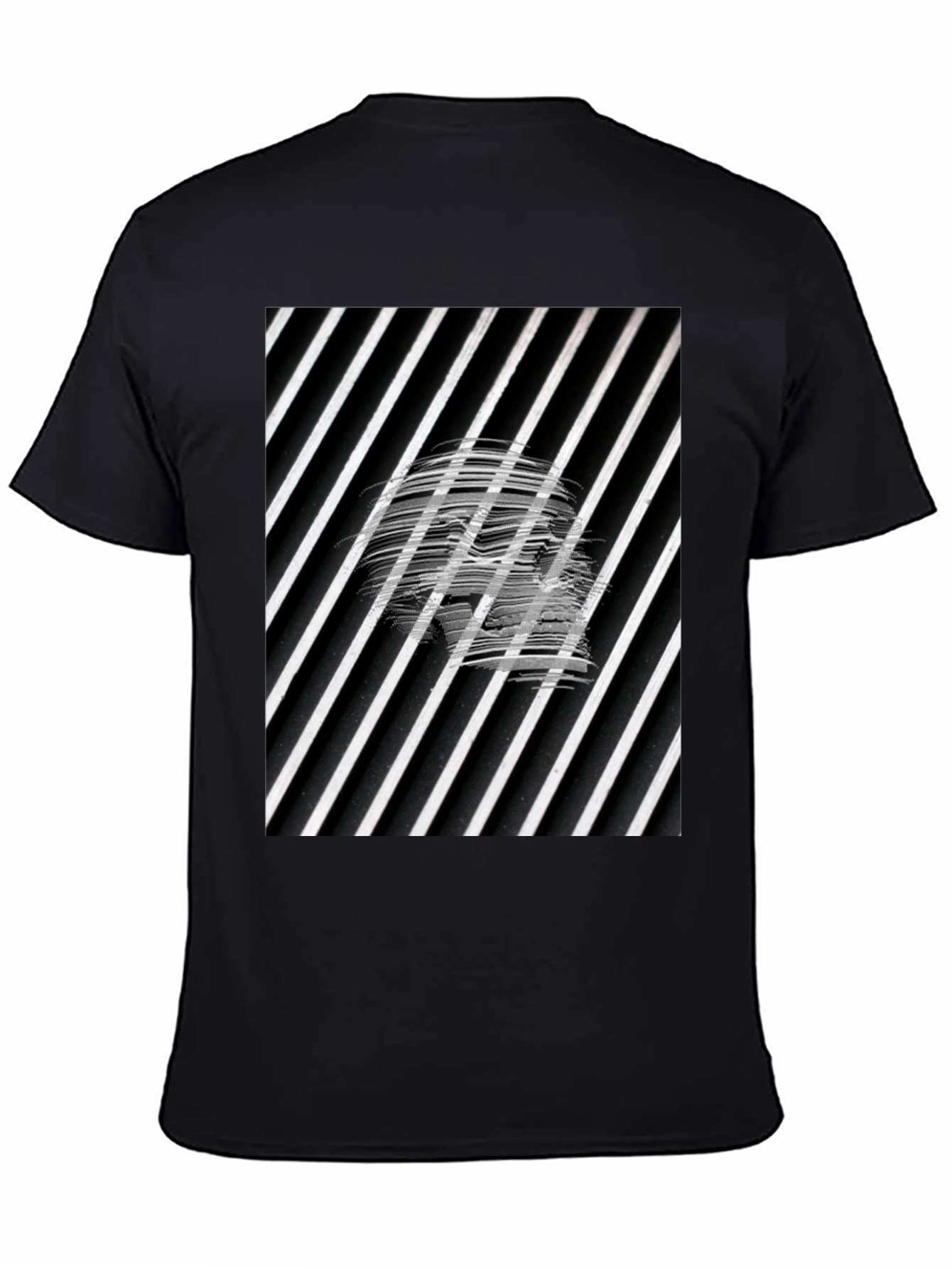 Abstract Graphic Tee - Black Cotton Blend