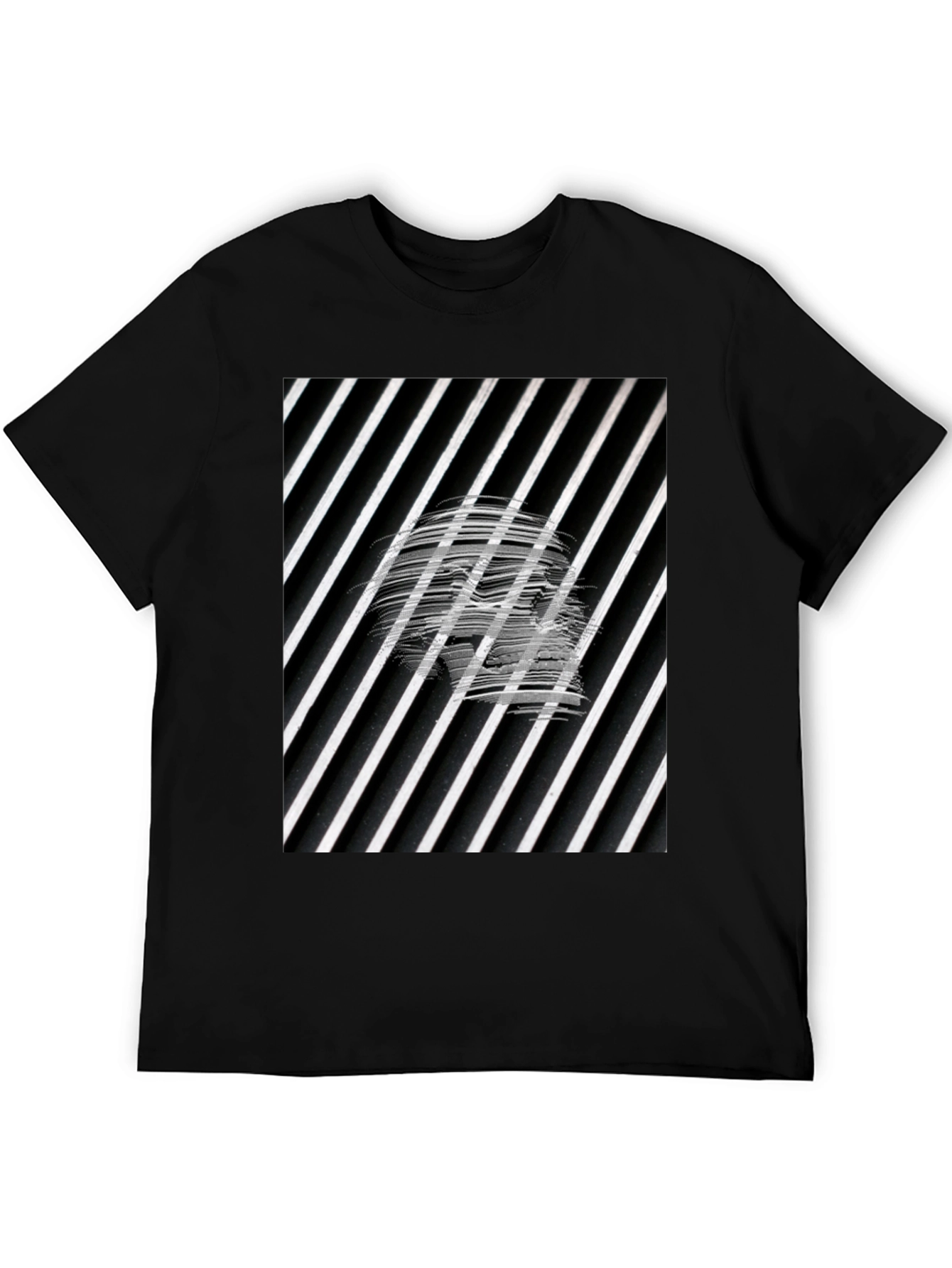 Abstract Graphic Tee - Black Cotton Blend