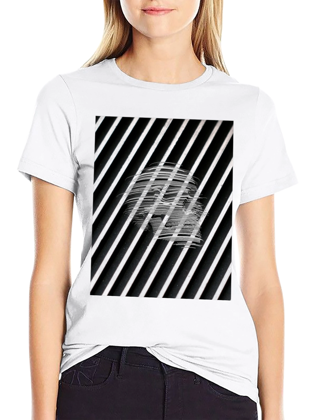 Abstract Graphic Tee - Black Cotton Blend