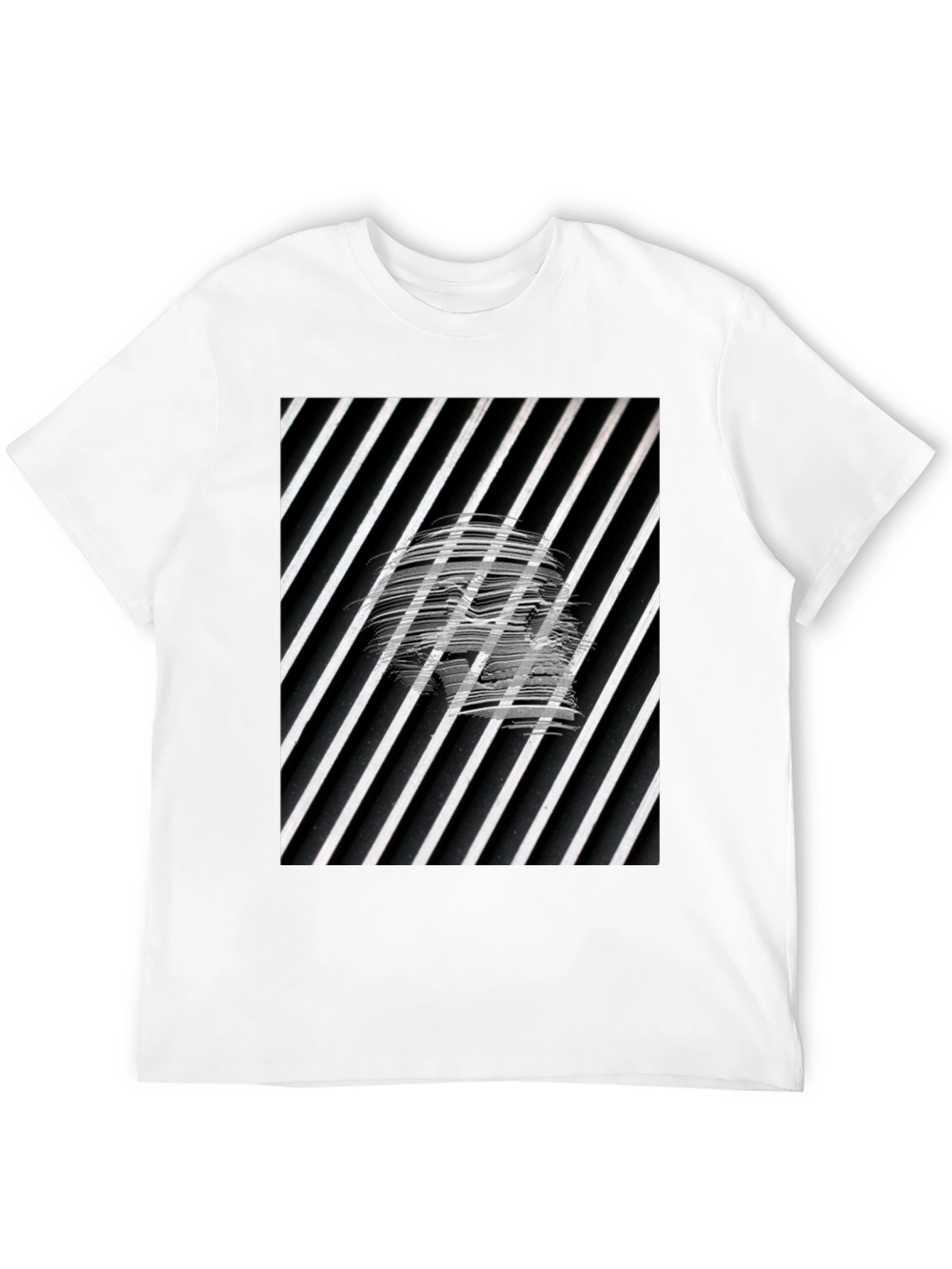 Abstract Graphic Tee - Black Cotton Blend