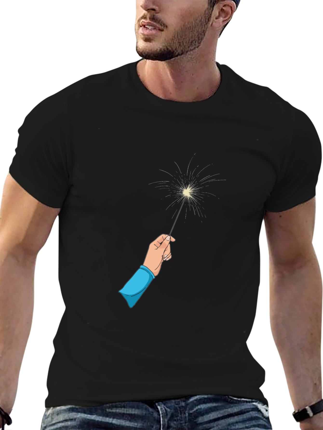 Sparkler Graphic Black Tee