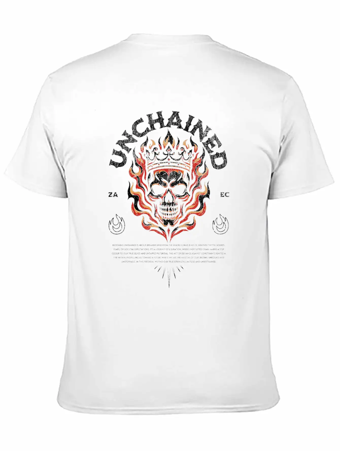 Unchained T-Shirt: Fiery Crowned Skull Unisex Casual T-Shirt – Clean Design For Daily Comfort