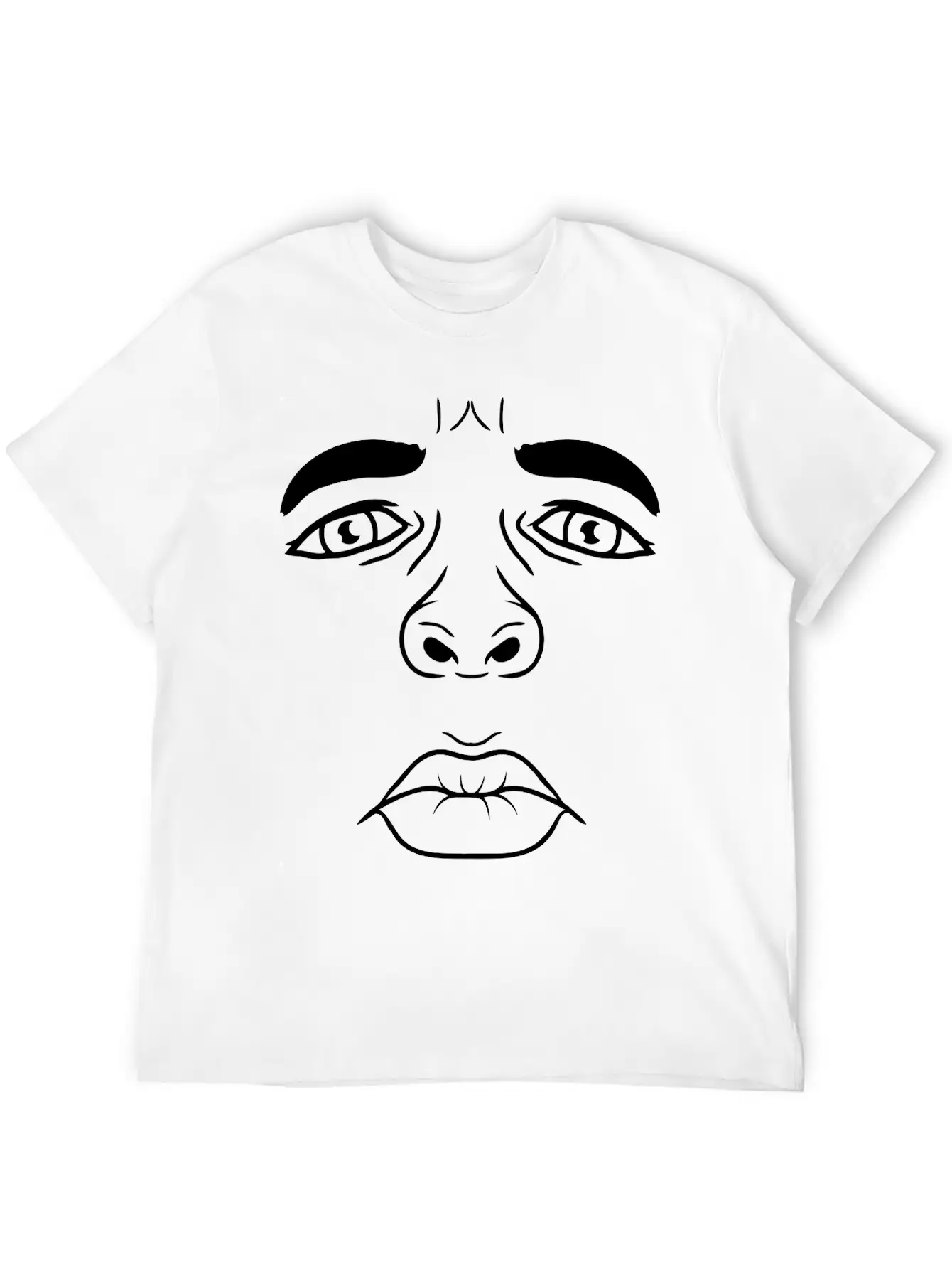 Unhappy Man Sad Face Lightweight Cotton T-Shirt – Daily Comfort Graphic Shirt