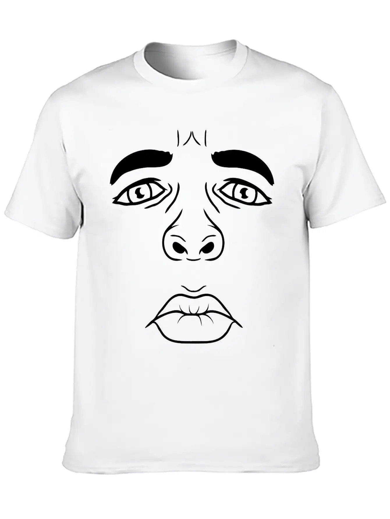 Unhappy Man Sad Face Lightweight Cotton T-Shirt – Daily Comfort Graphic Shirt